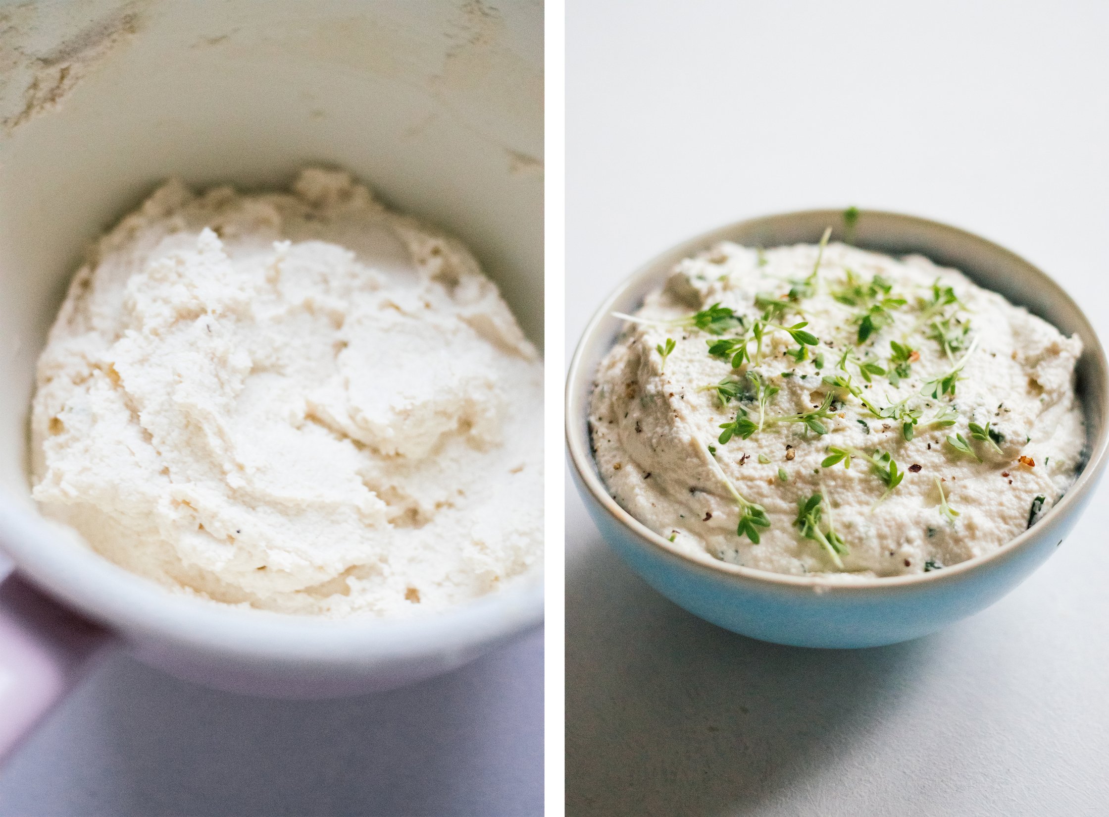 veganer cashew frischkäse wird zubereitet