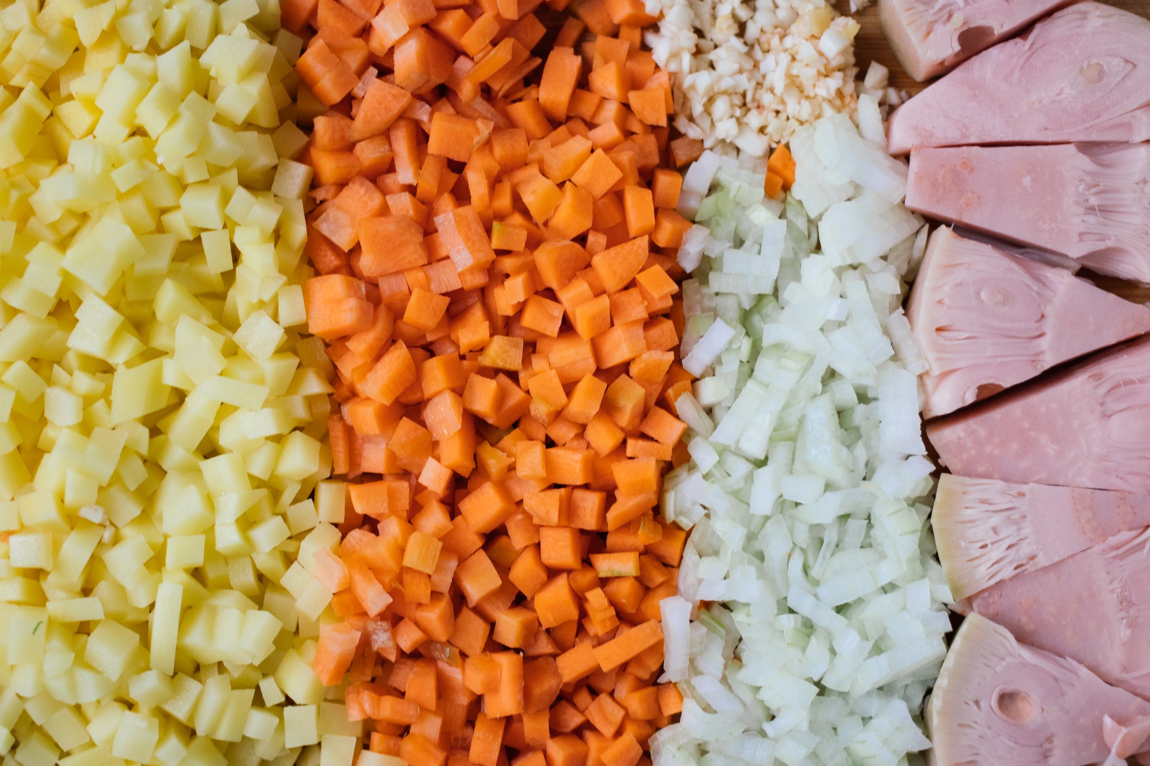 cut ingredients for vegan pot pie