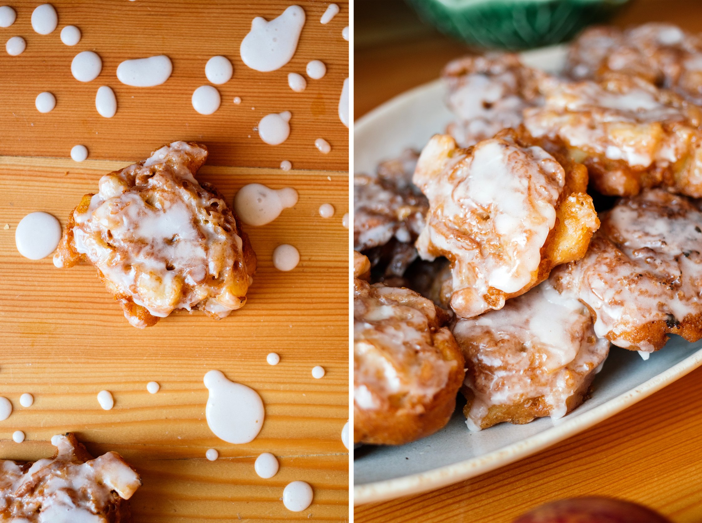 Vegan Apple Fritters ready for serving