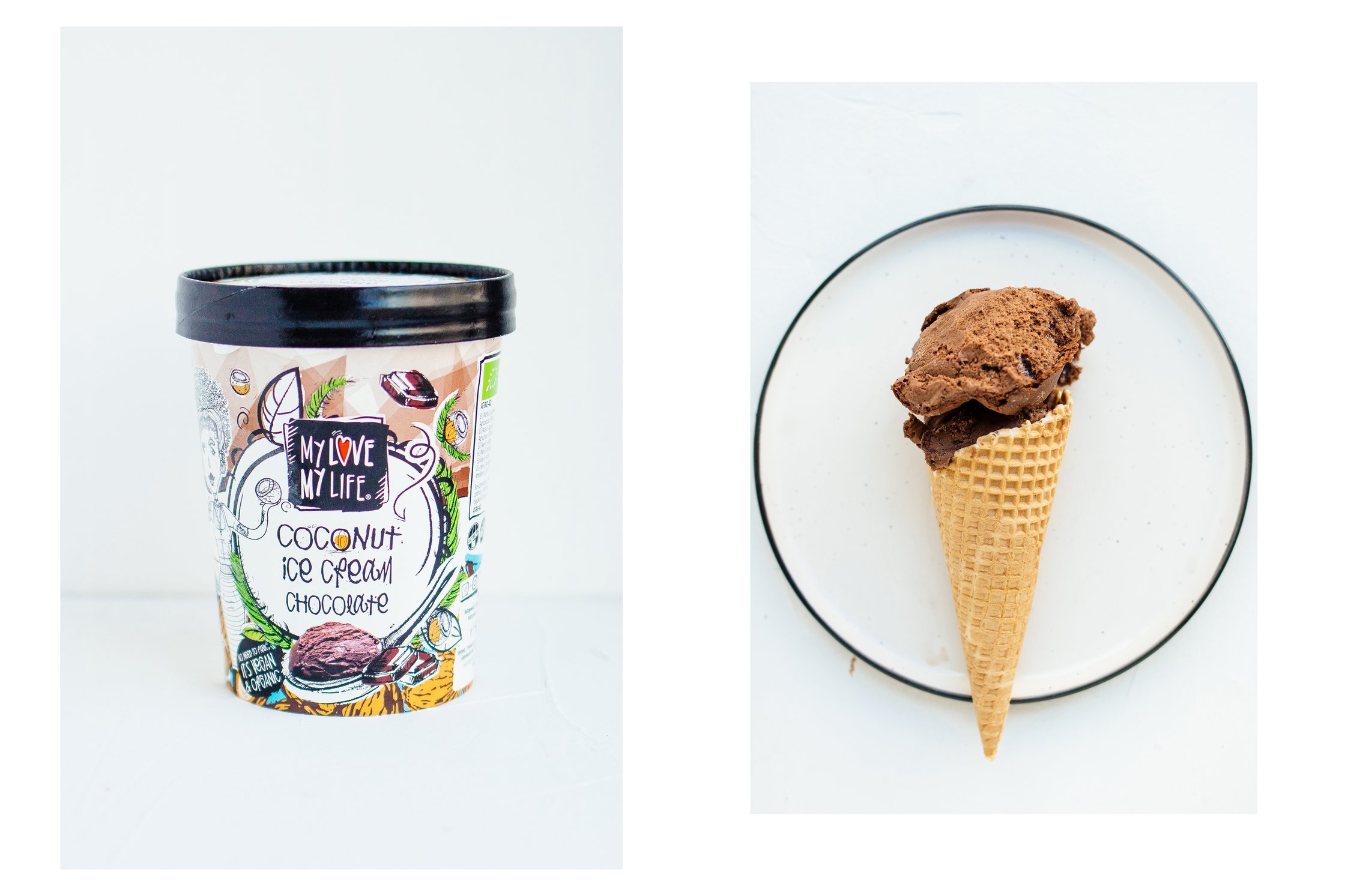 Veganes Eis von Mylove Mylife: Kokosnuss-Schokolade