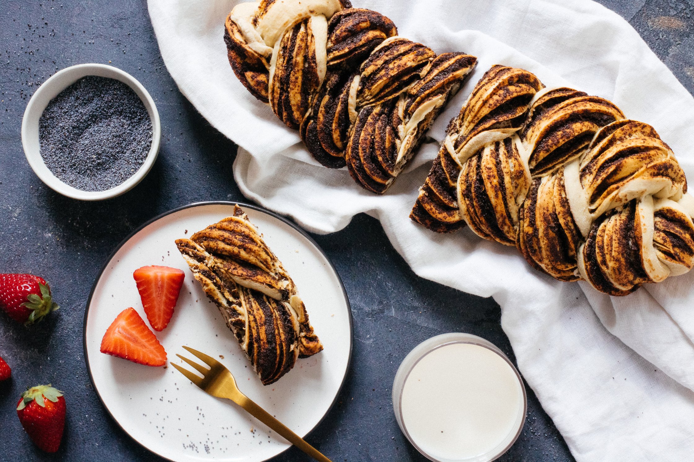 braided loaf on a plate