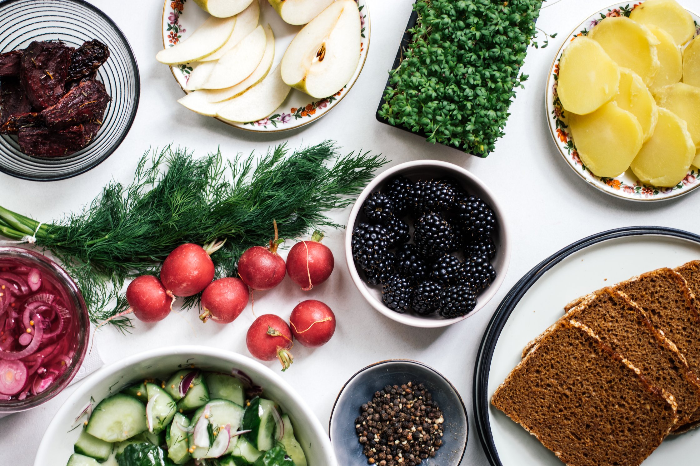 ingredients for vegan smorrebrod