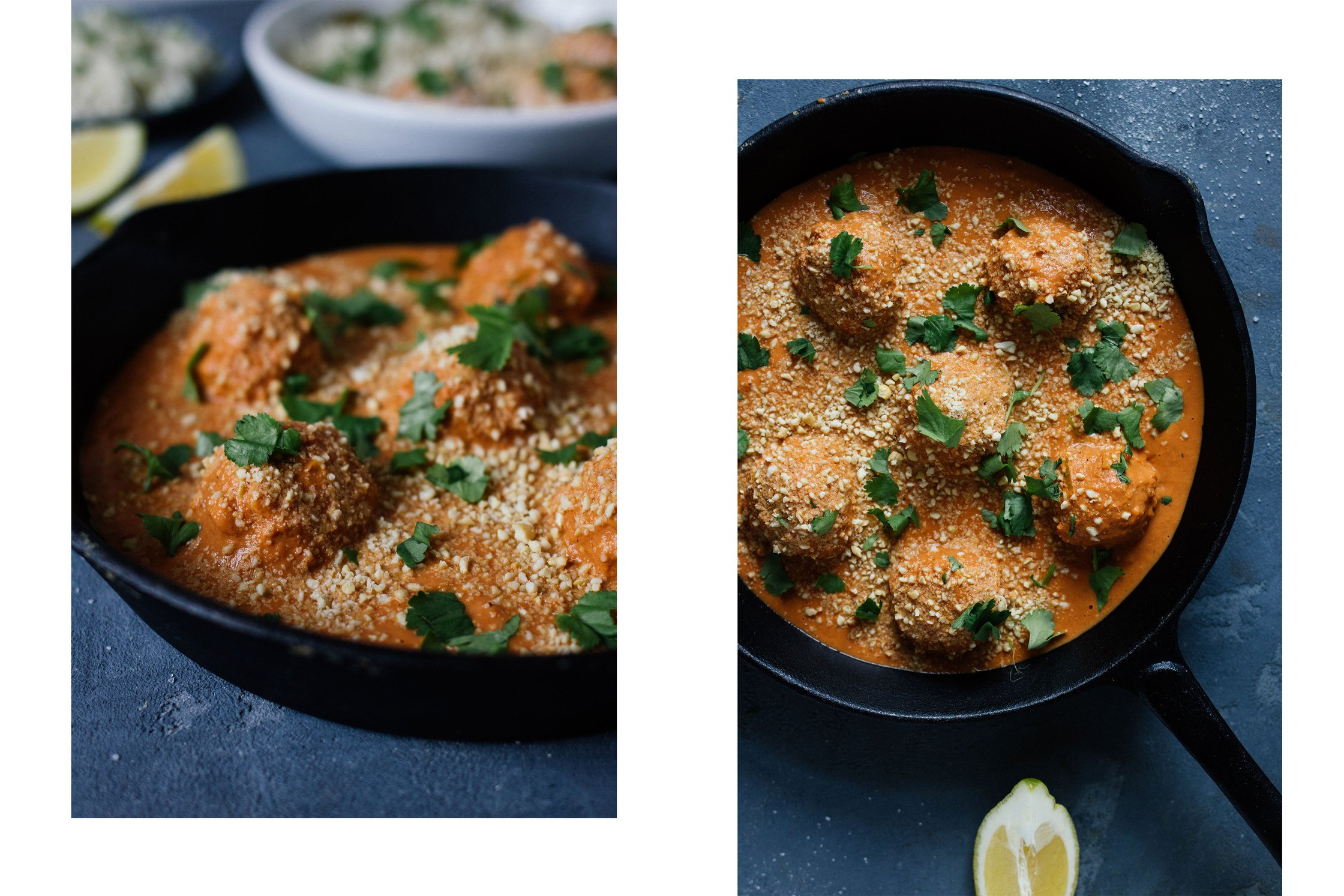 Indian veggie balls in cream sauce