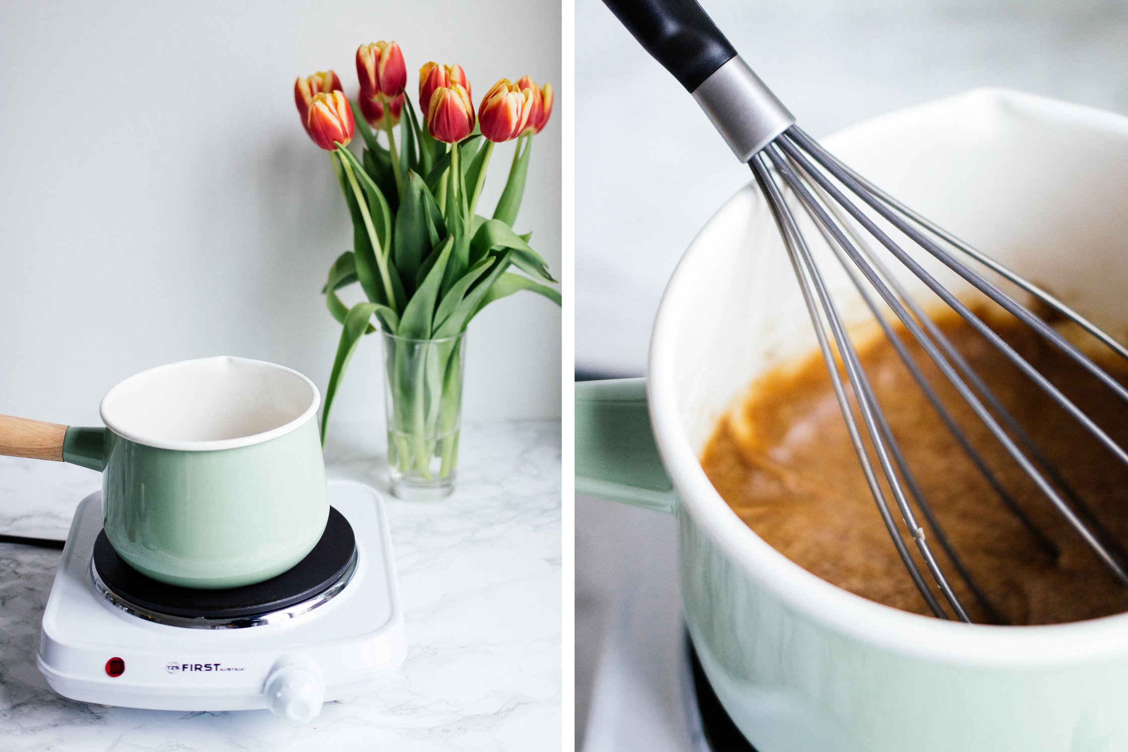 vegan caramel in a pot