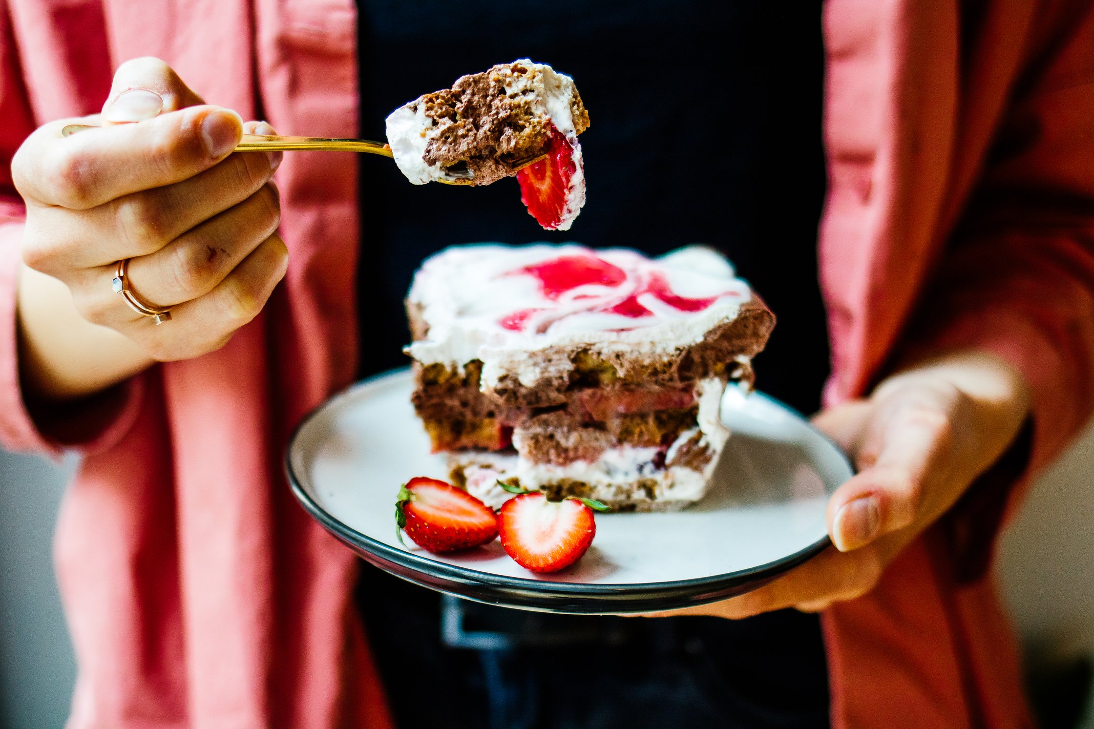 casserole dish with vegan chocolatte mousse cream