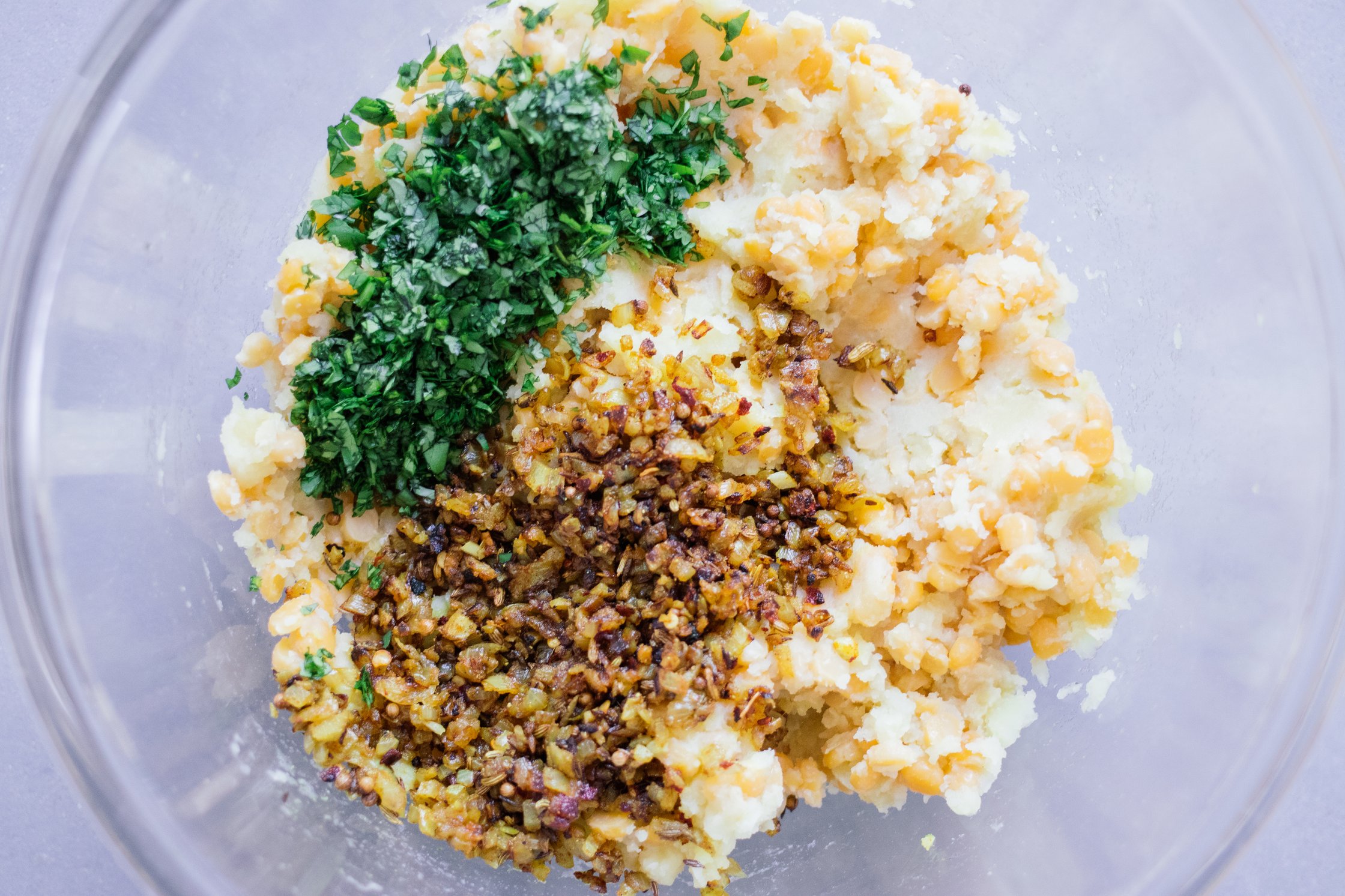 ingredients for filling for vegan samosas