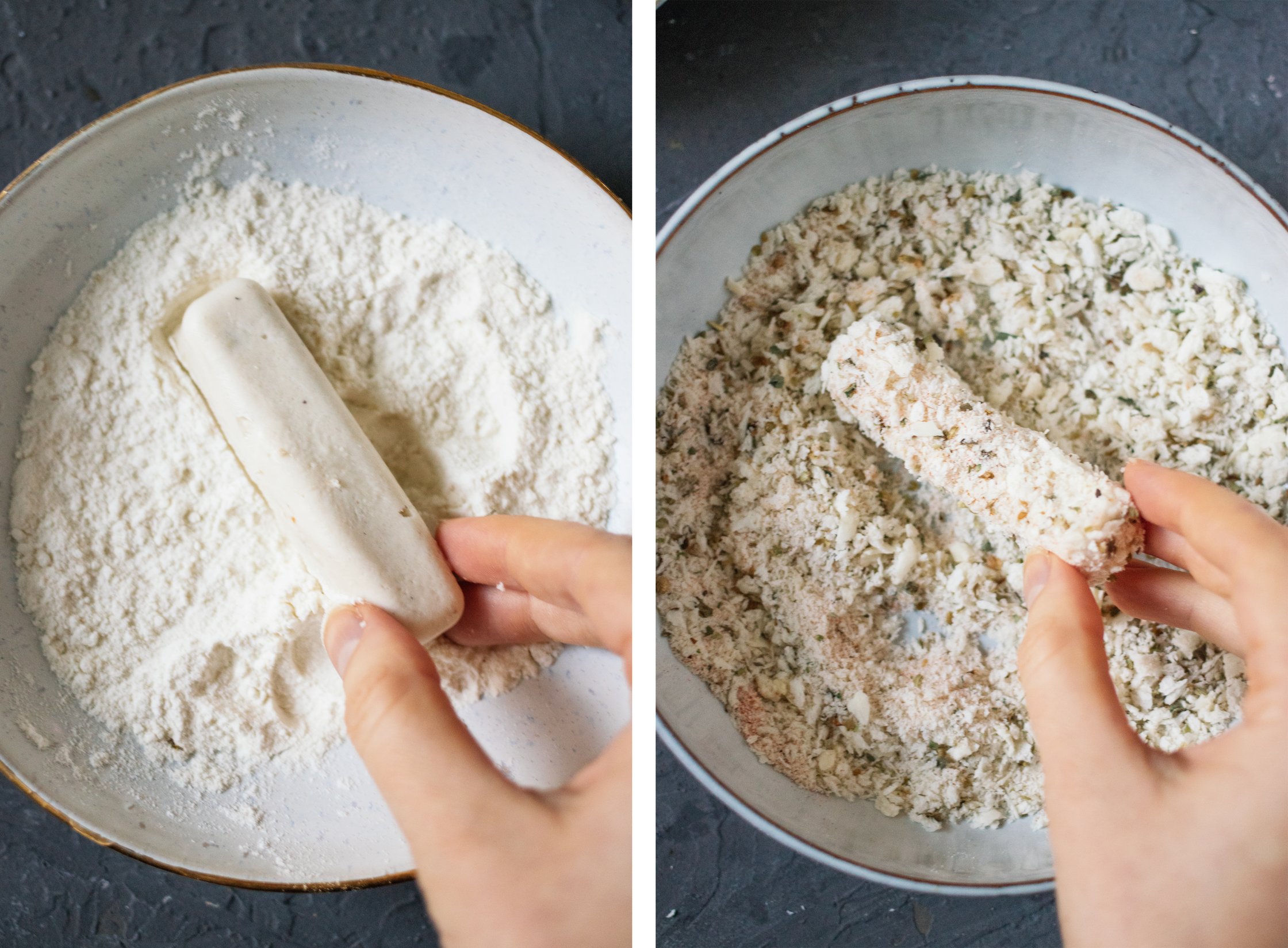 breading vegan mozzarella sticks