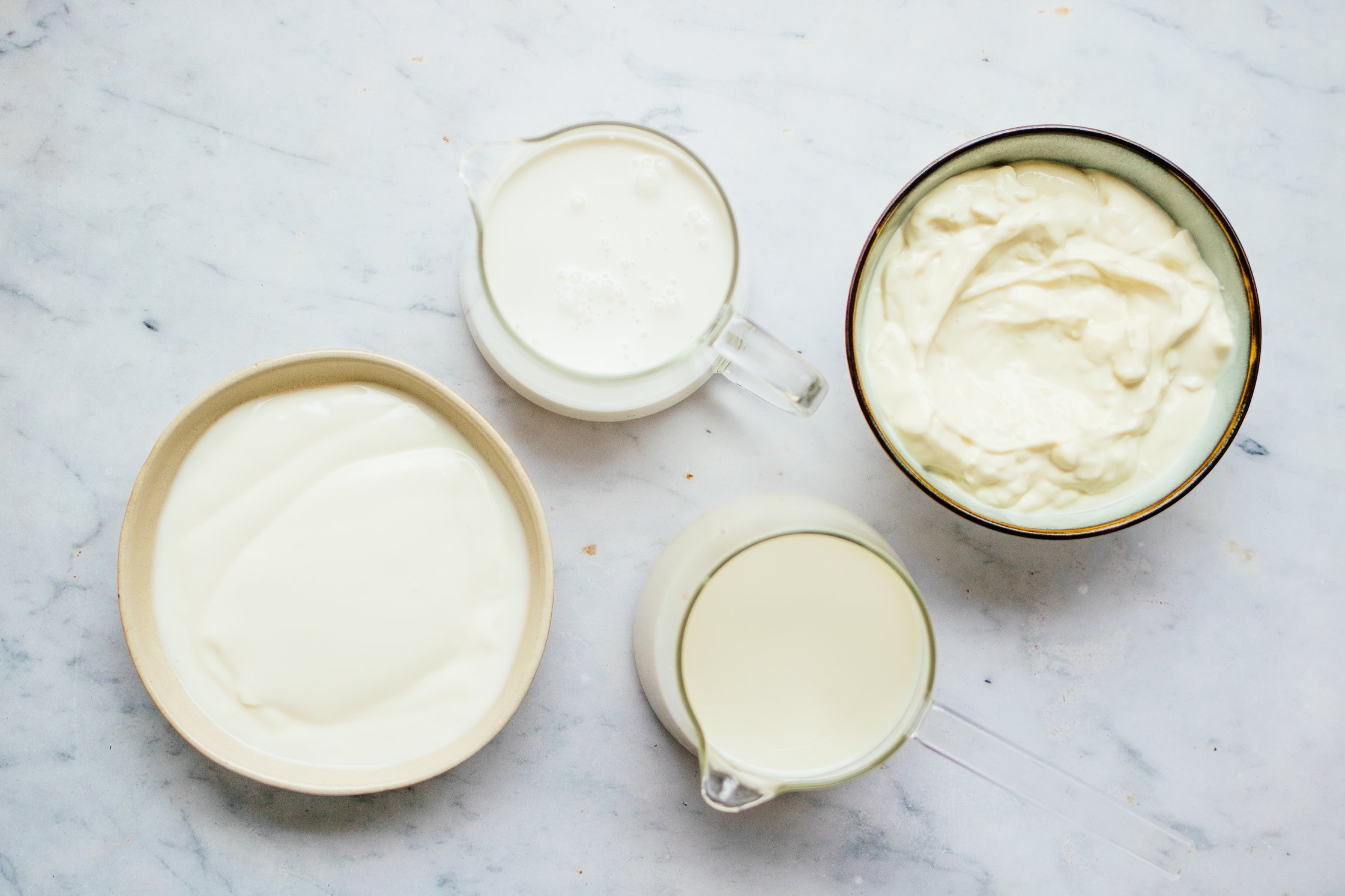 vegan yogurt, milk and curd