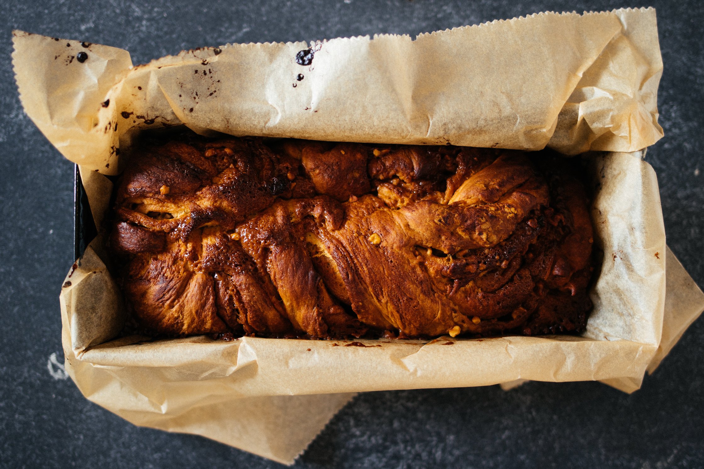 vegan babka after baking