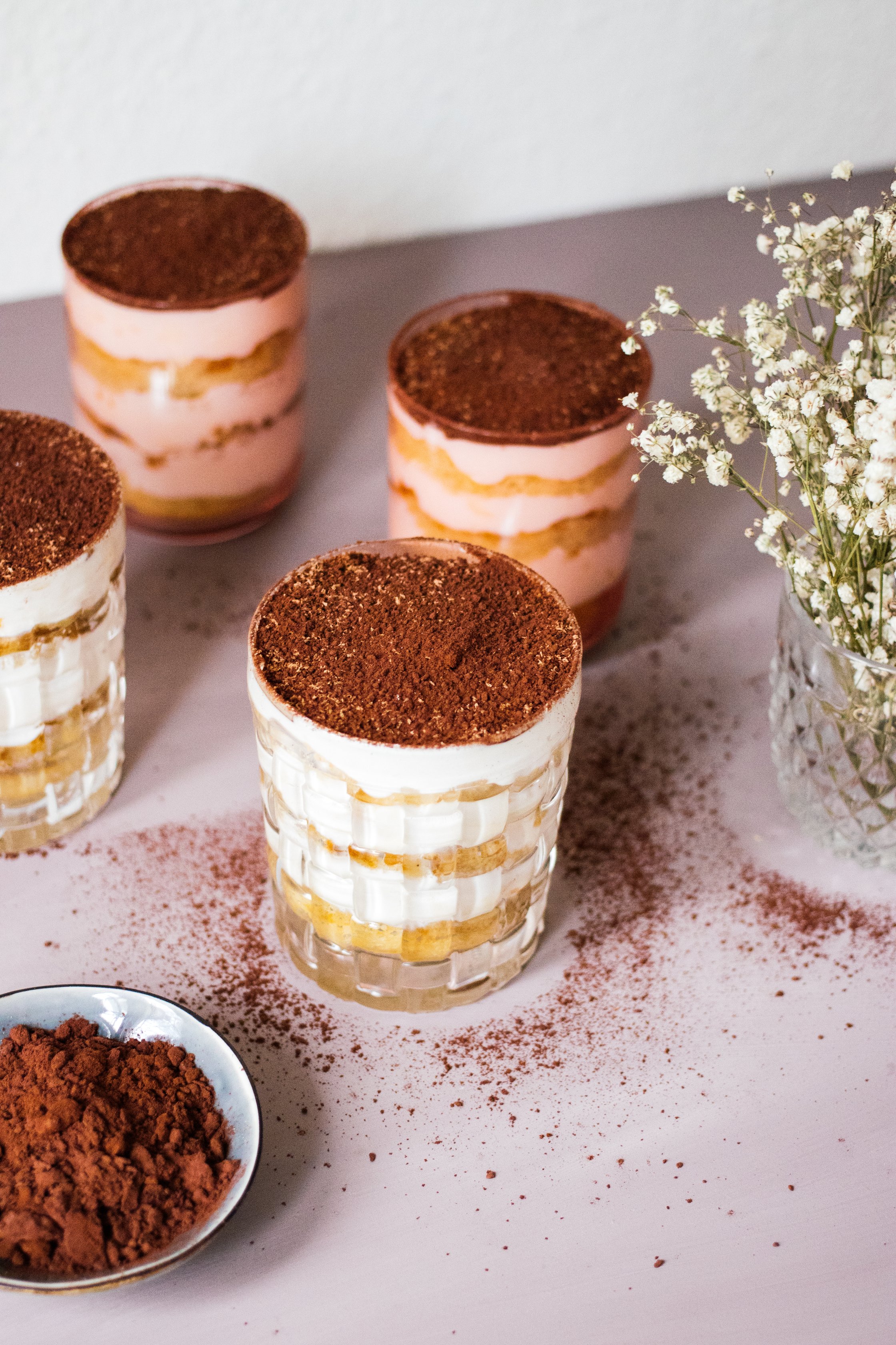 vegan tiramisu on the table