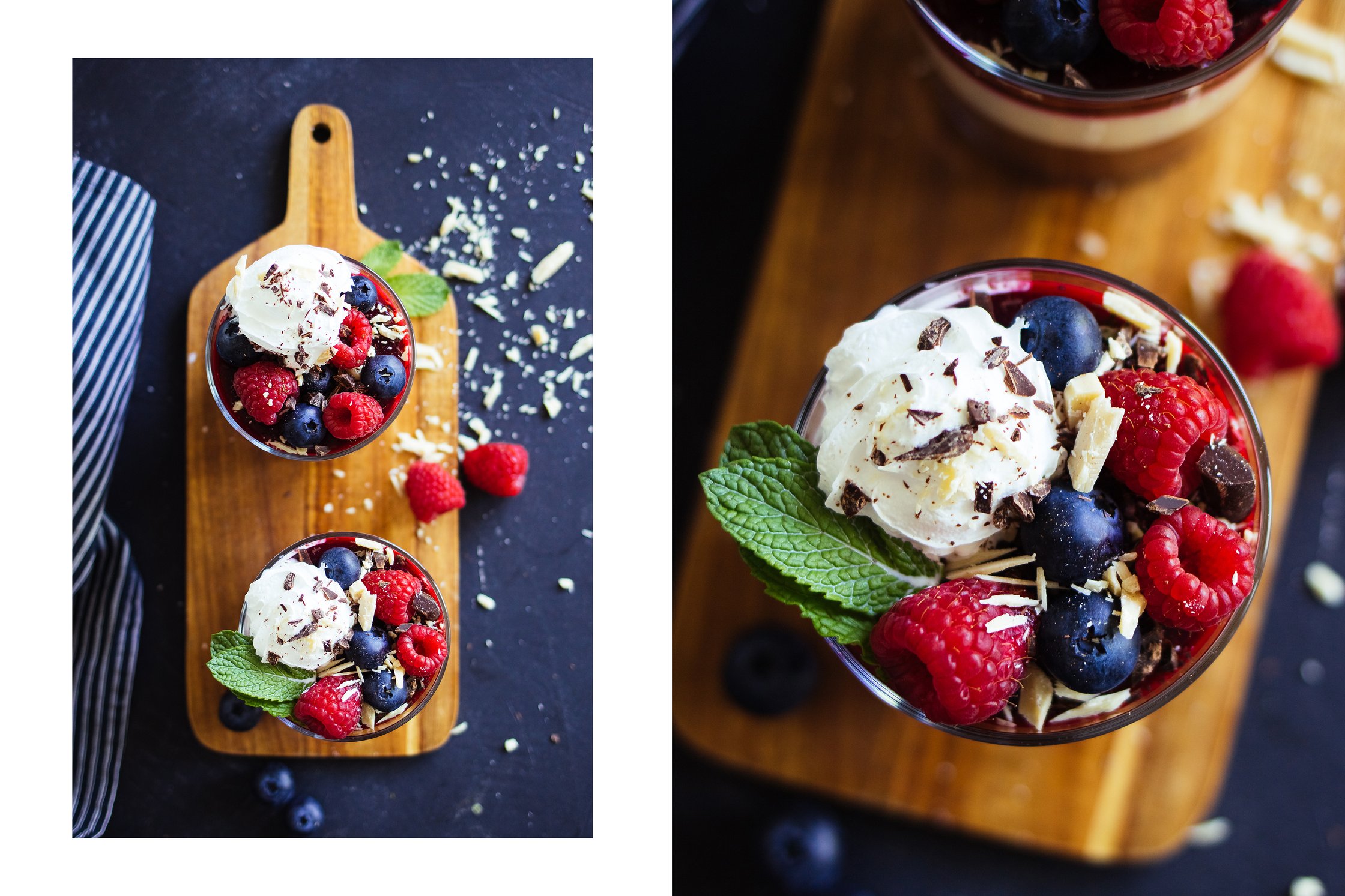 vegan chocolate mousse with berries