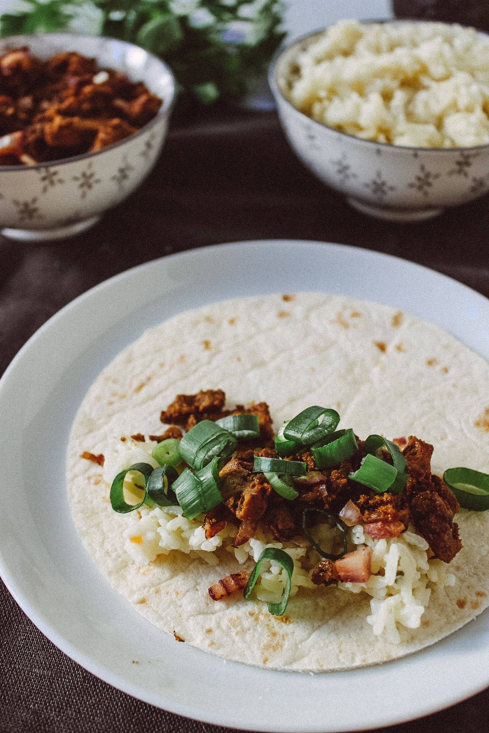 R128 Vegan taquitos with avocado sauce
