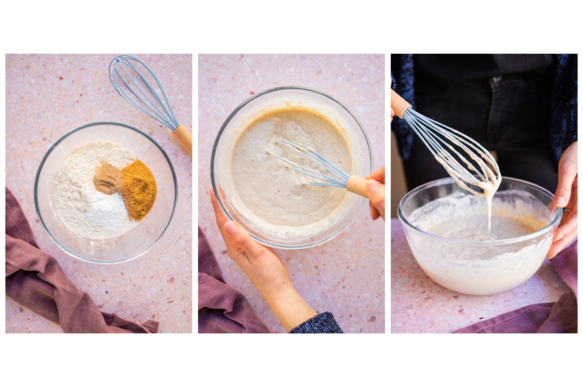 a bowl is filled with all ingredients for the dough