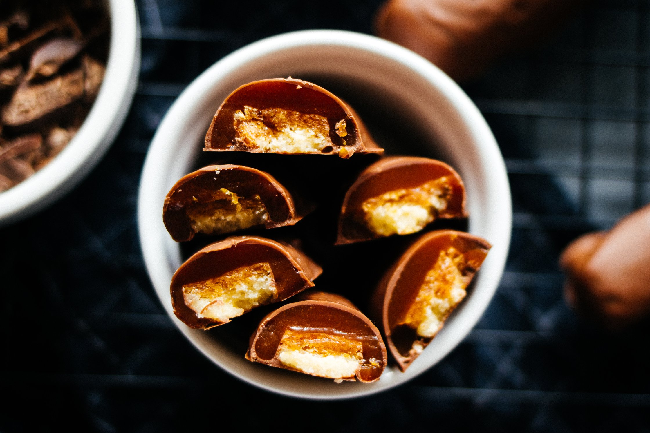 vegan twix in a small bowl