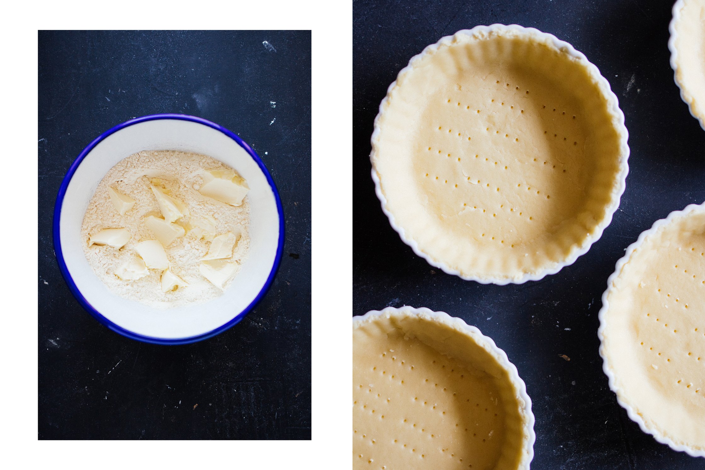 der vegane Teig für die Tartelettes wird vorbereitet
