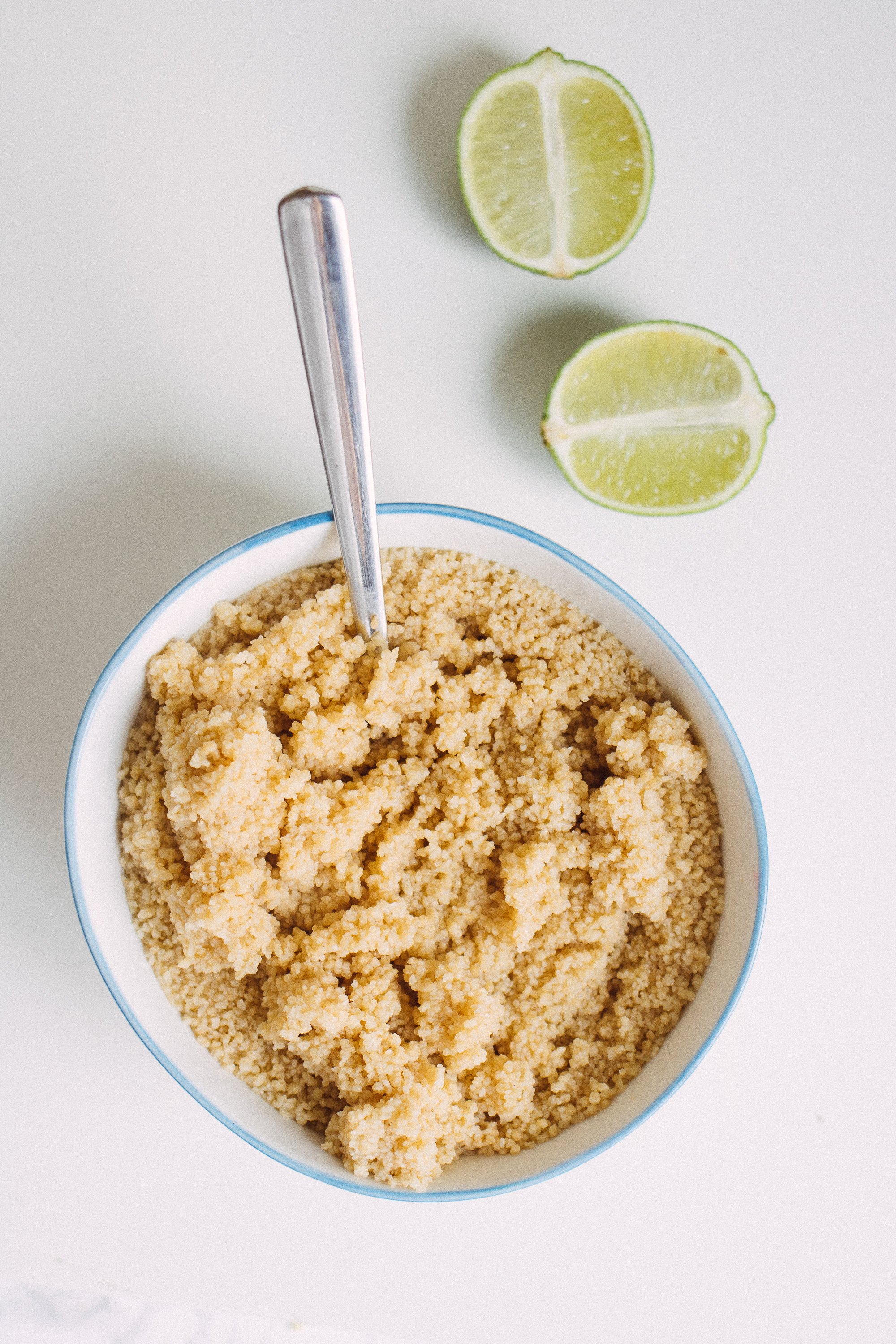 boiled couscous in a bowl