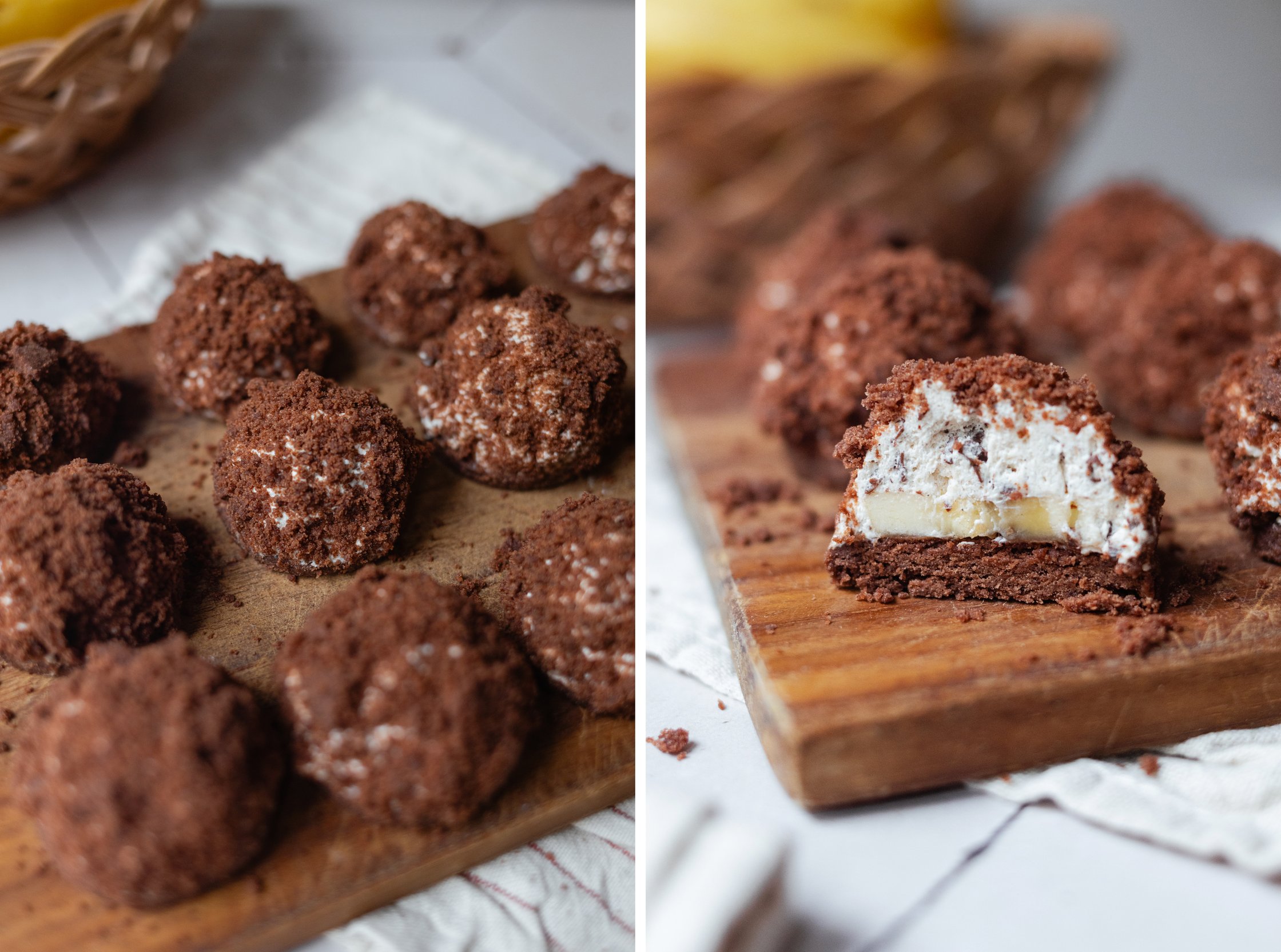 R990 Vegan Chocolate Cookies with Banana-Cream-Filling