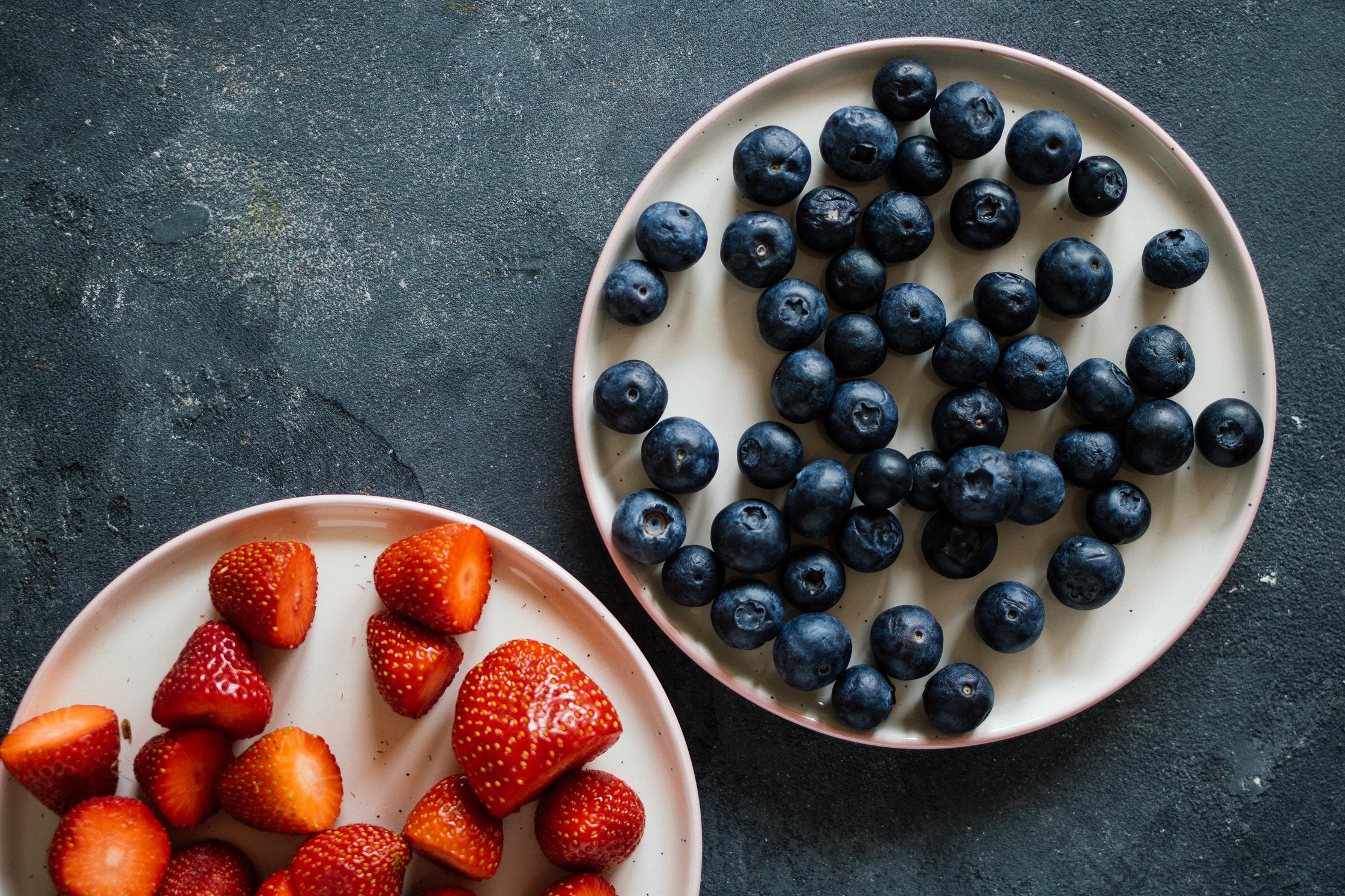 blueberries and strawberries