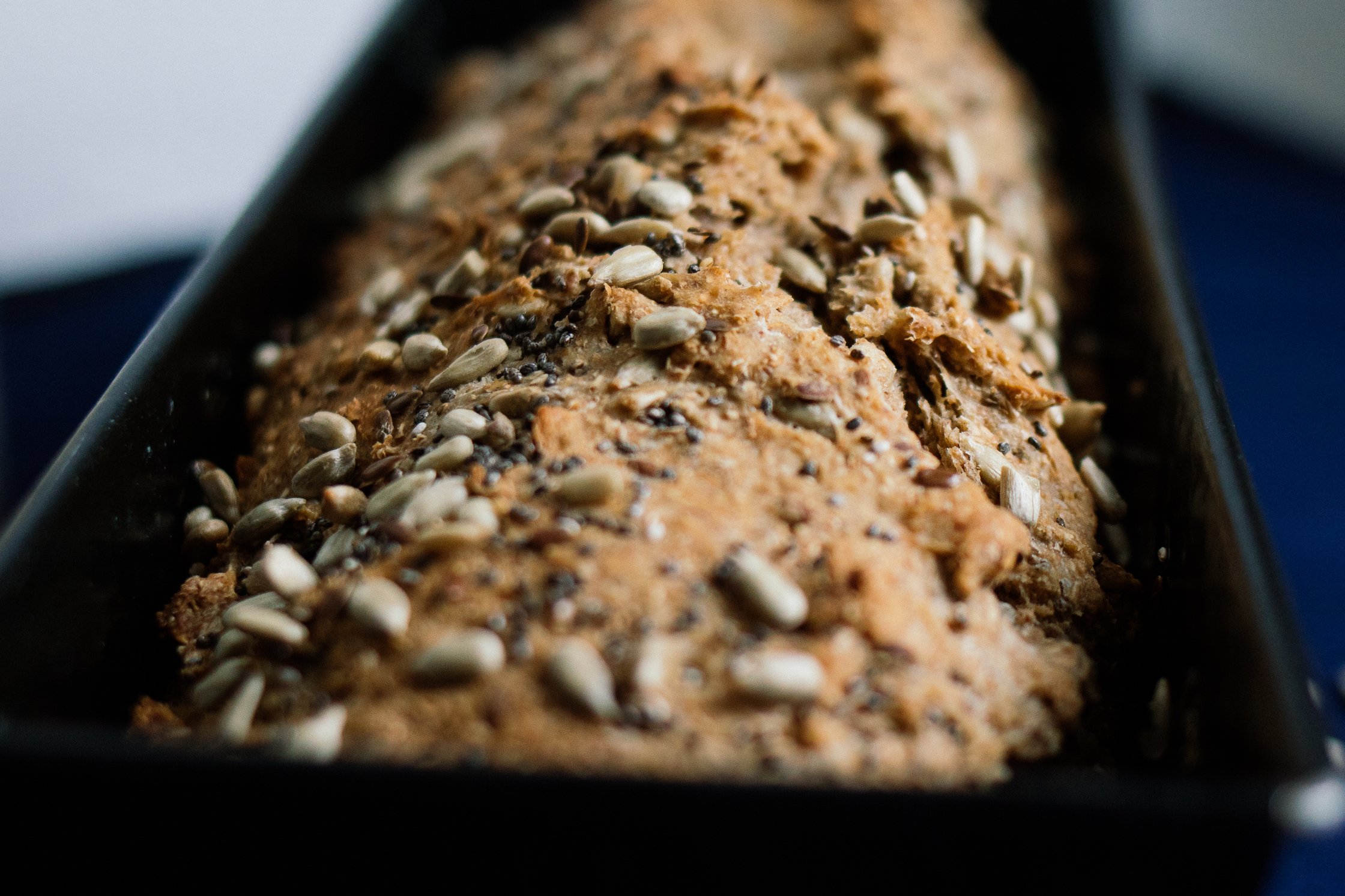 sunflower chia bread close up