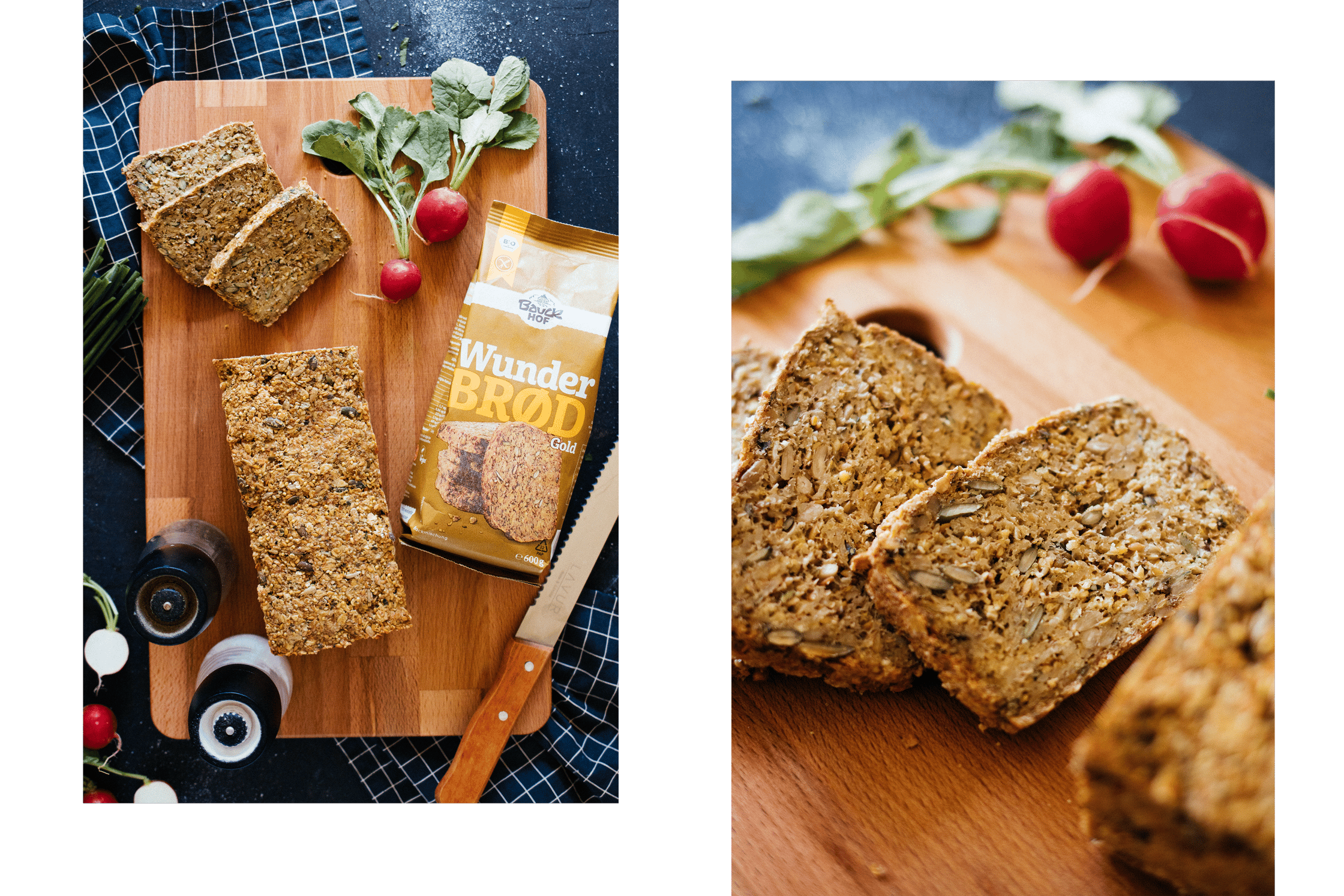 bauckhof bread on a wooden board