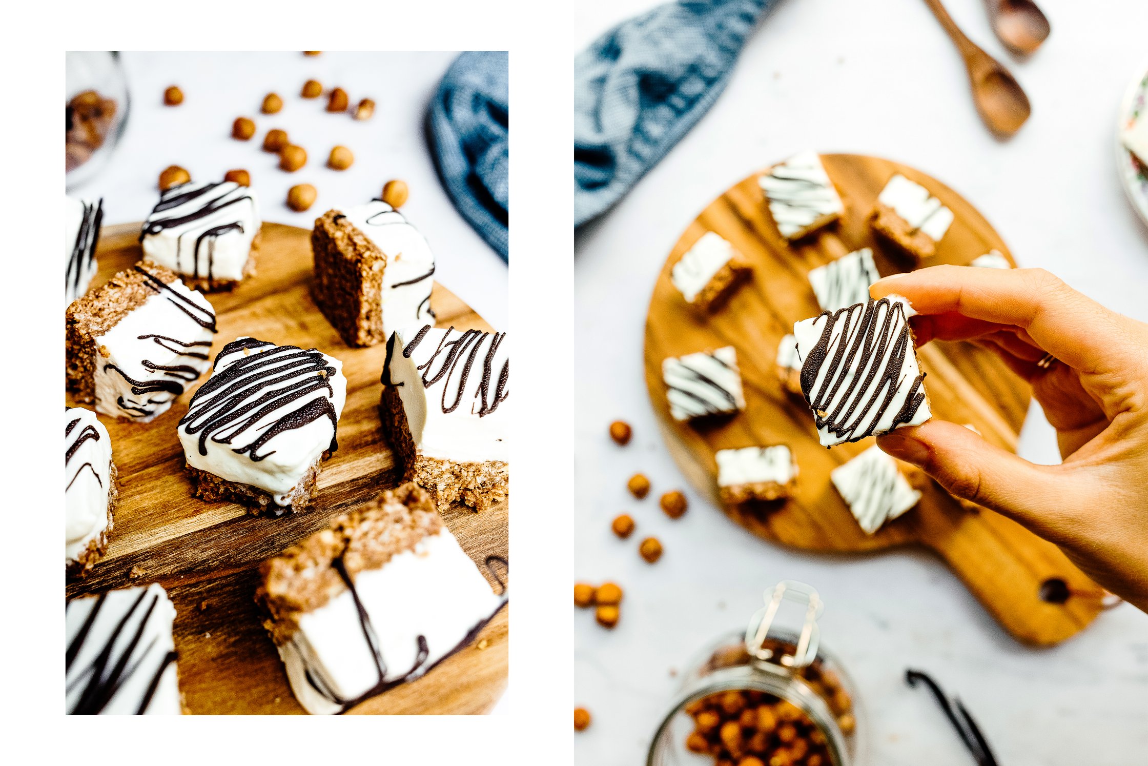 vegan cheesecake bites decorated with chocolate