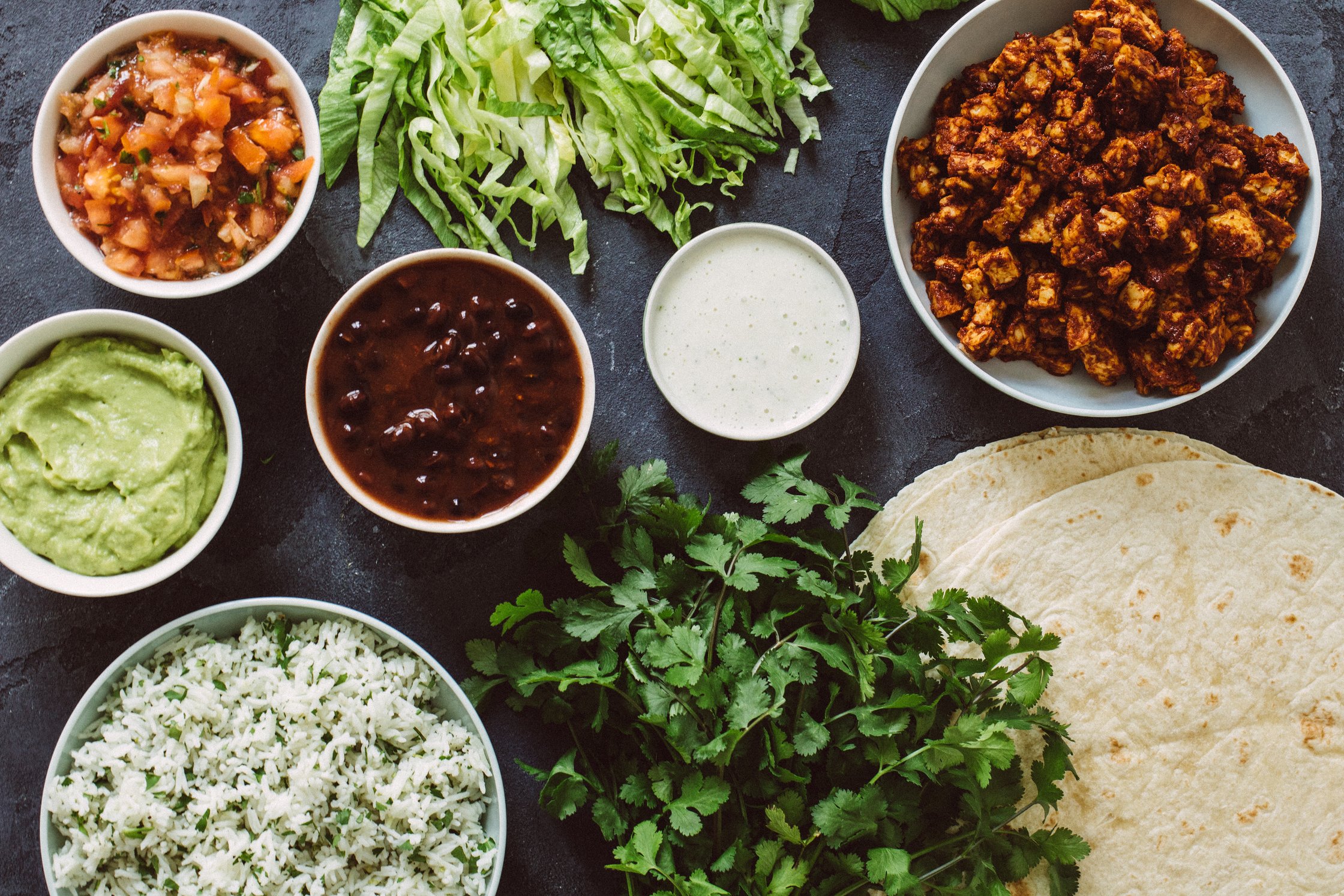 ingredients for vegan burrito
