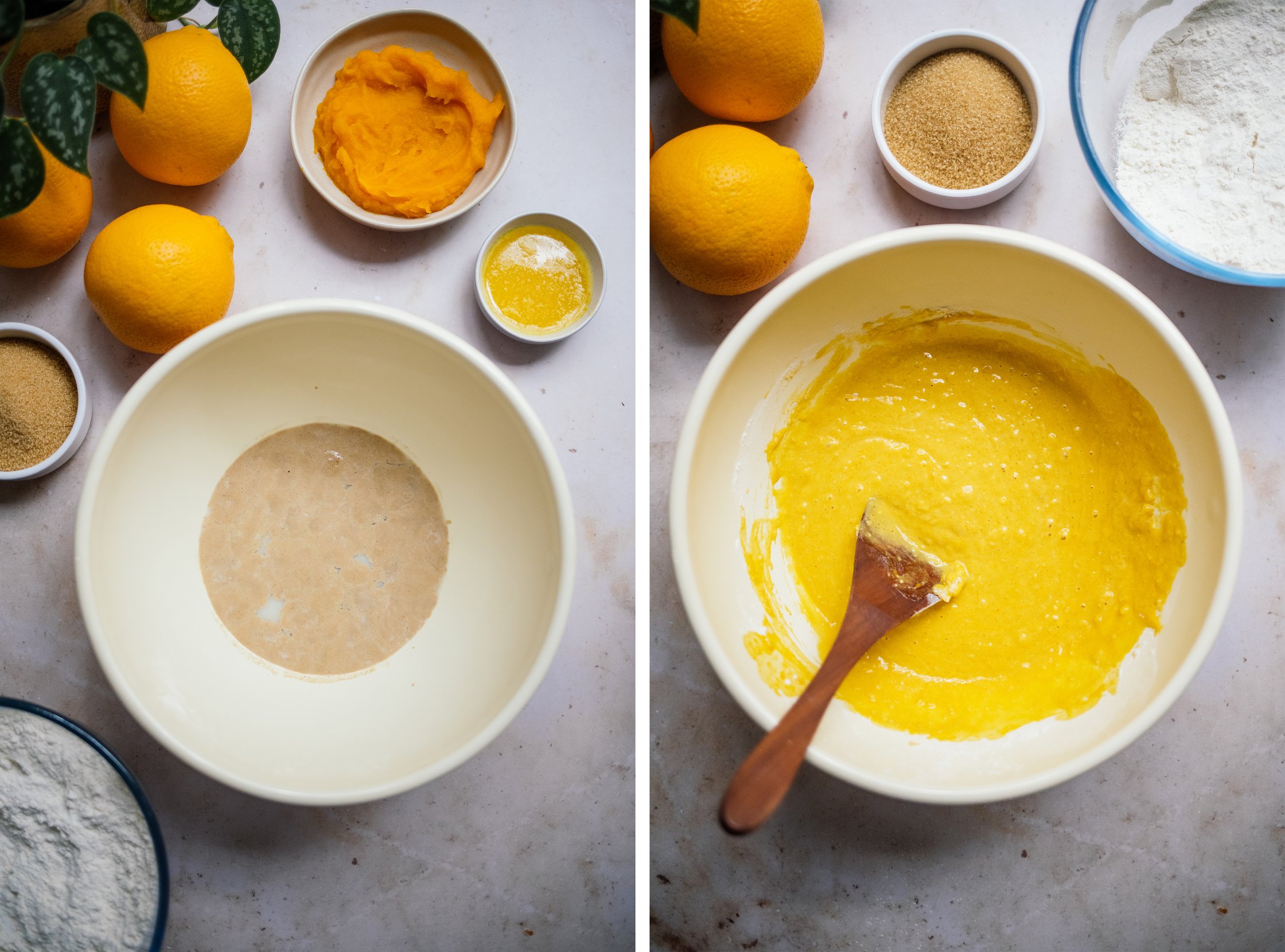teig für Vegane Kürbisschnecken mit Orangen-Buttercreme und Pekannüssen