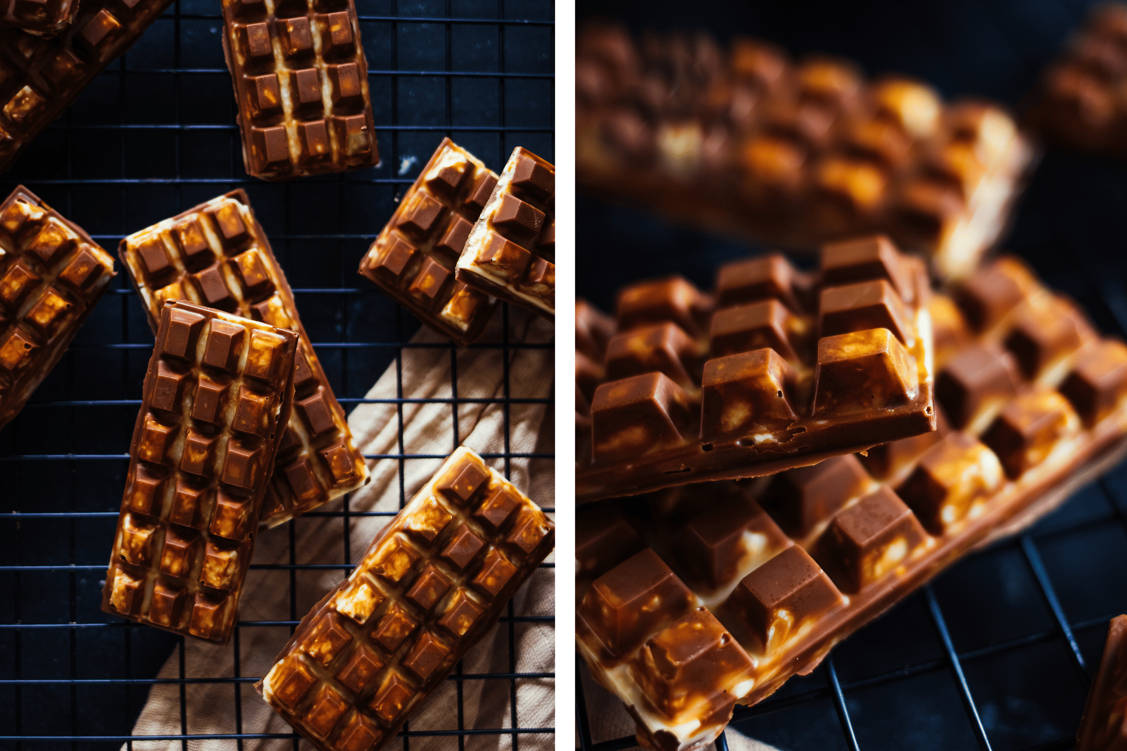 vegan kinder country bars on a rack