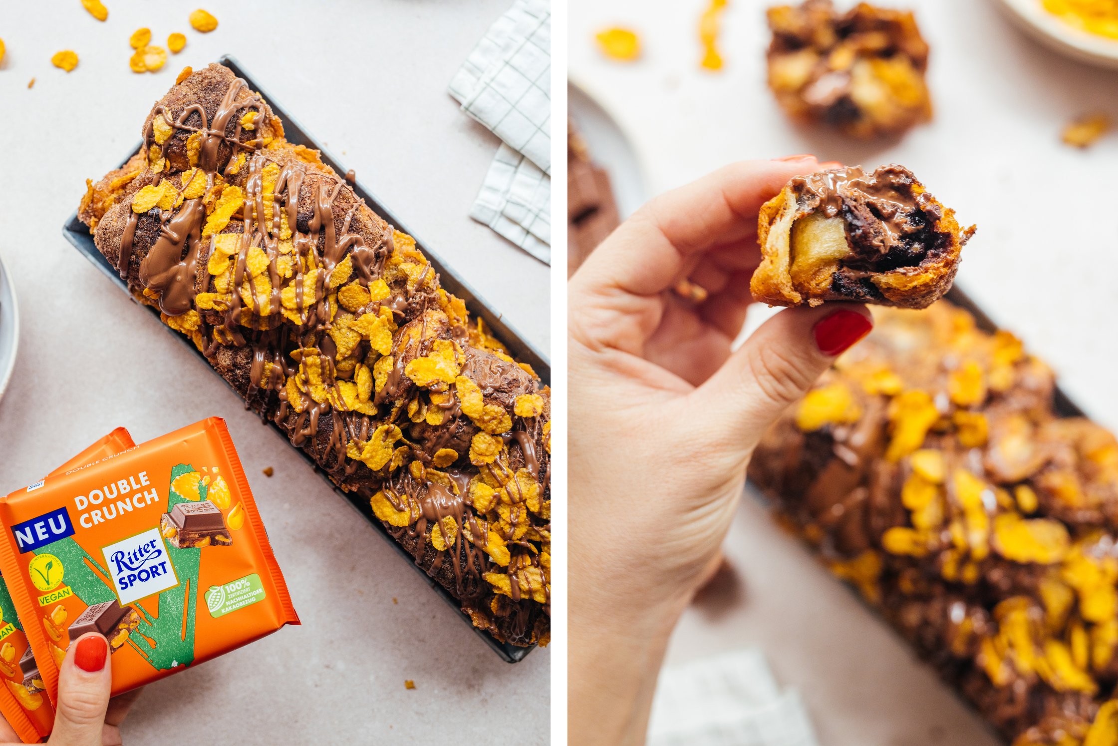 veganes Monkeybread wird gegessen