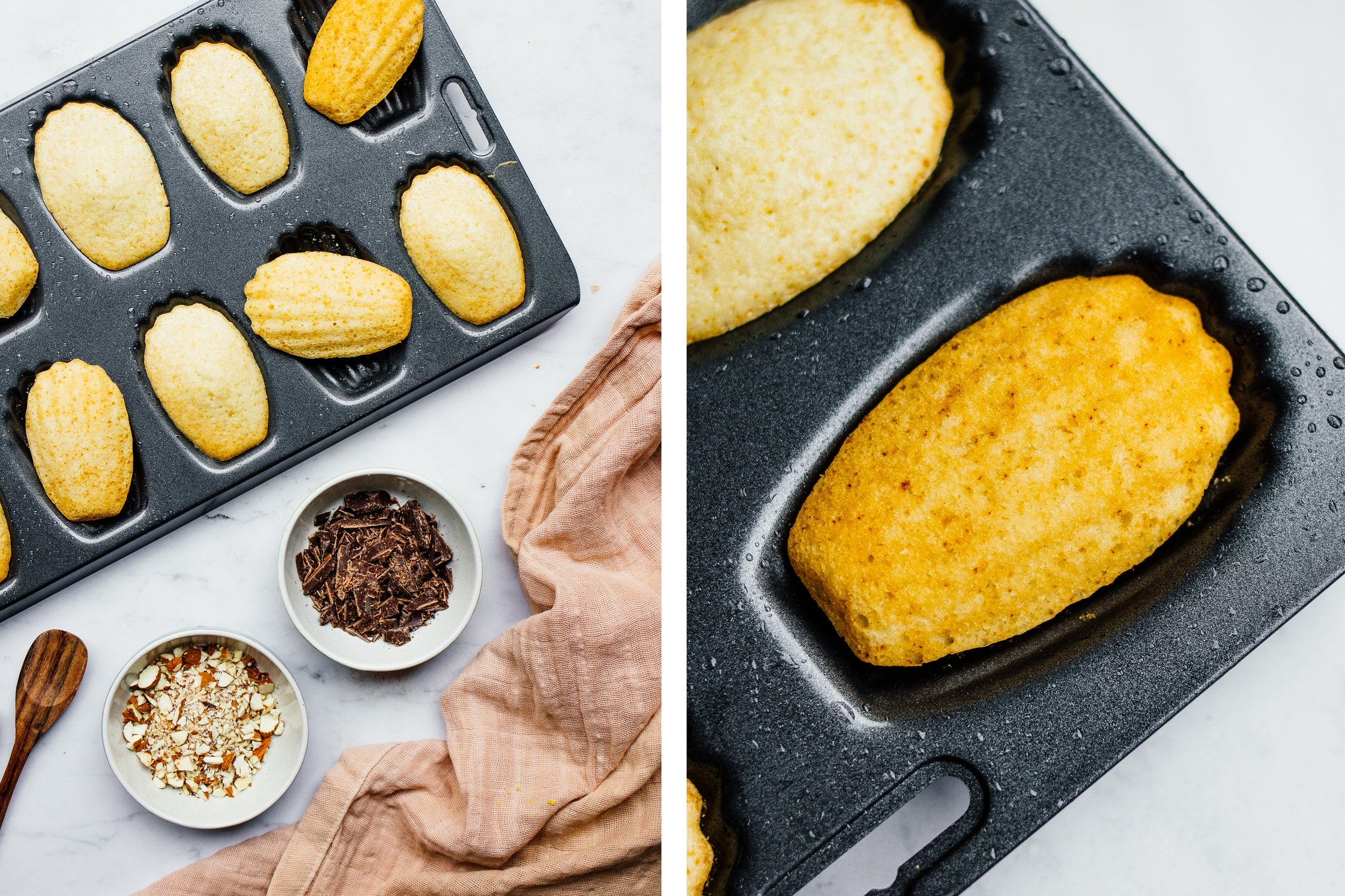 vegane Madeleines in einer Backform