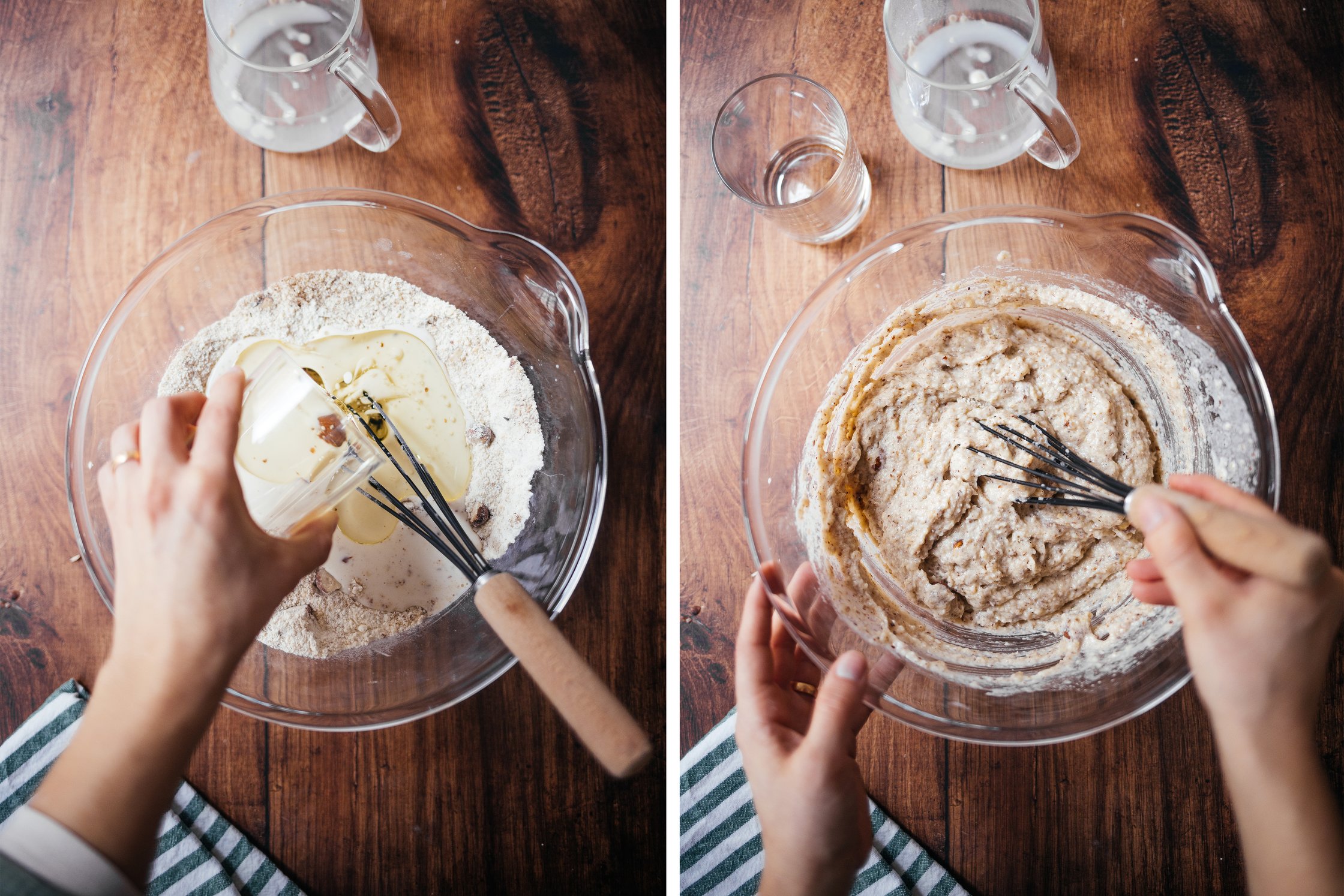 mixing all the ingredients in a bowl