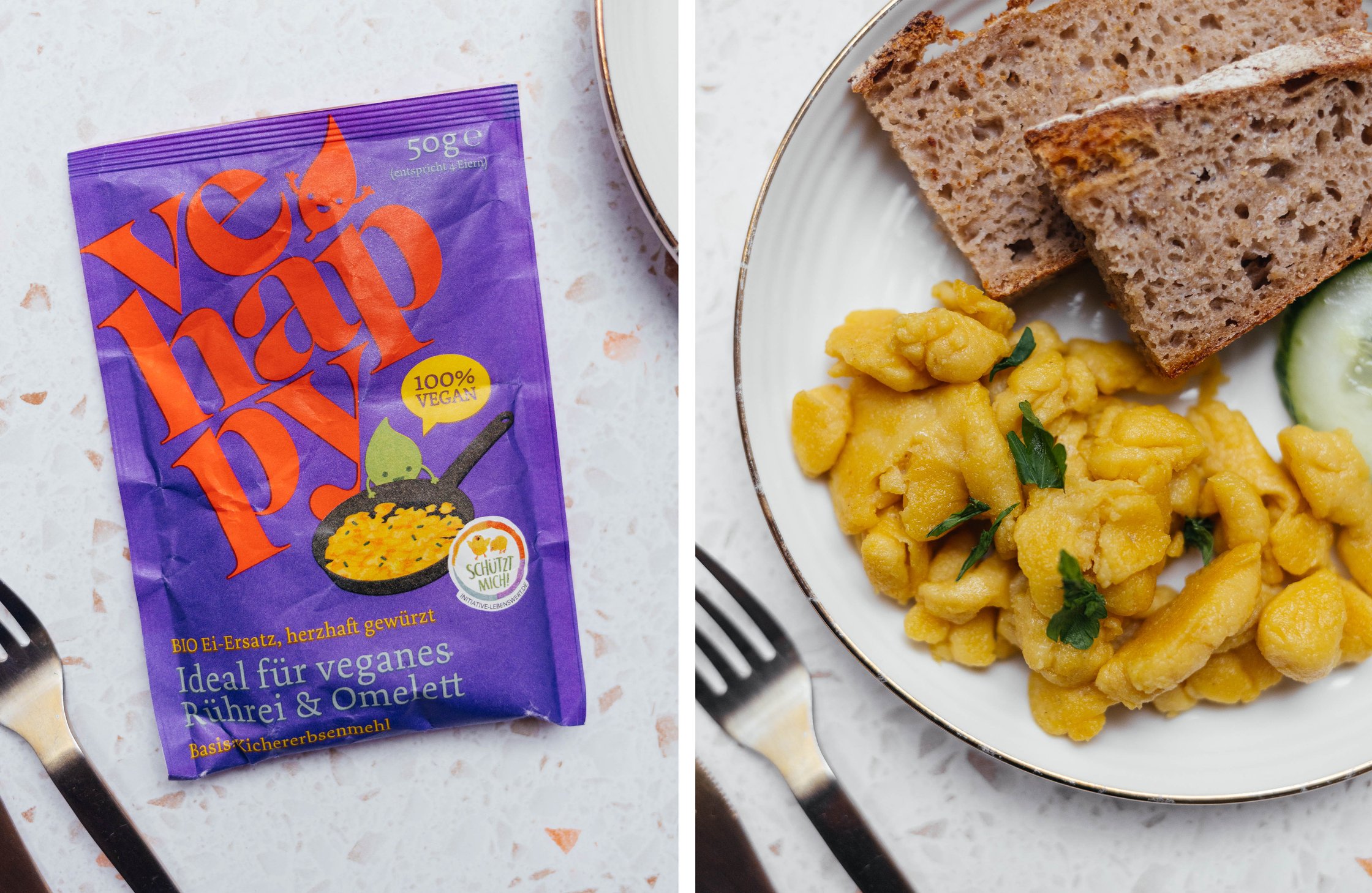 veganes Rührei zum Anrühren von VeHappy