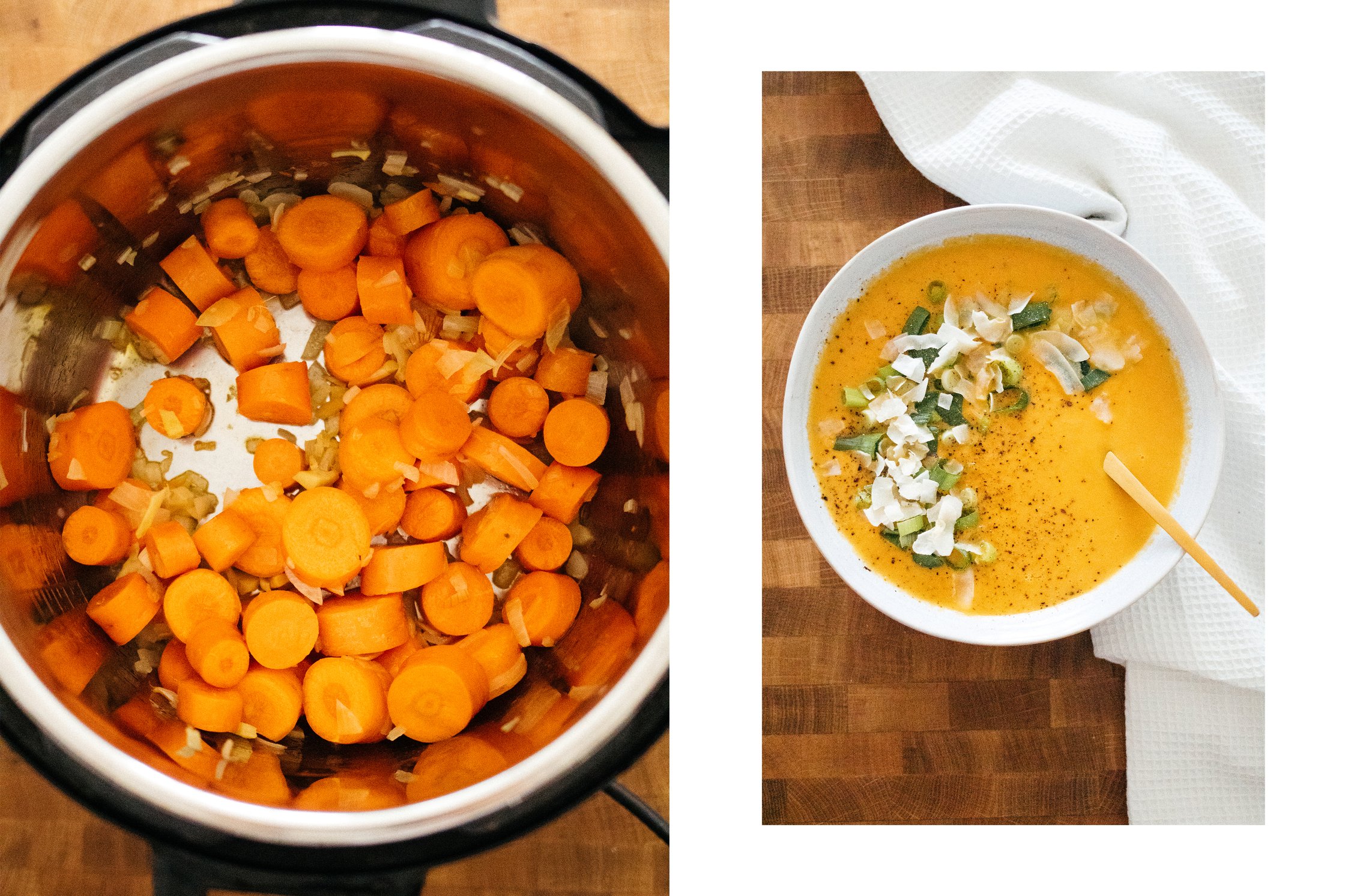Karottensuppe wird im Instant Pot zubereitet