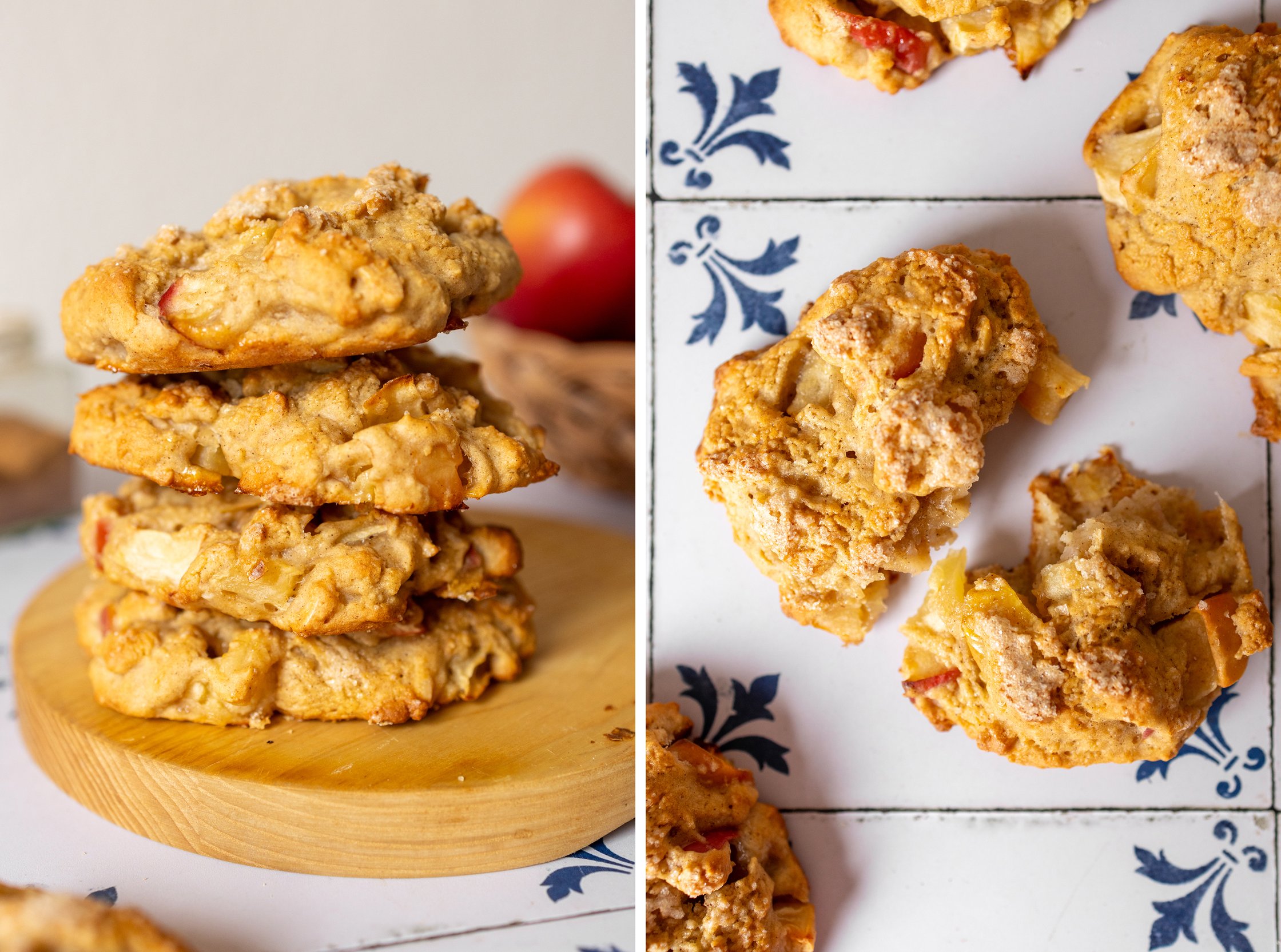 a stack of Vegan Sheetpan Apple Bites