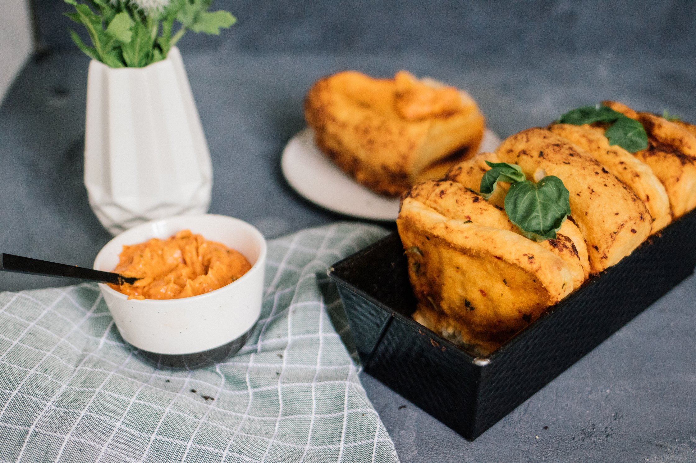 veganes faltenbrot nach dem backen