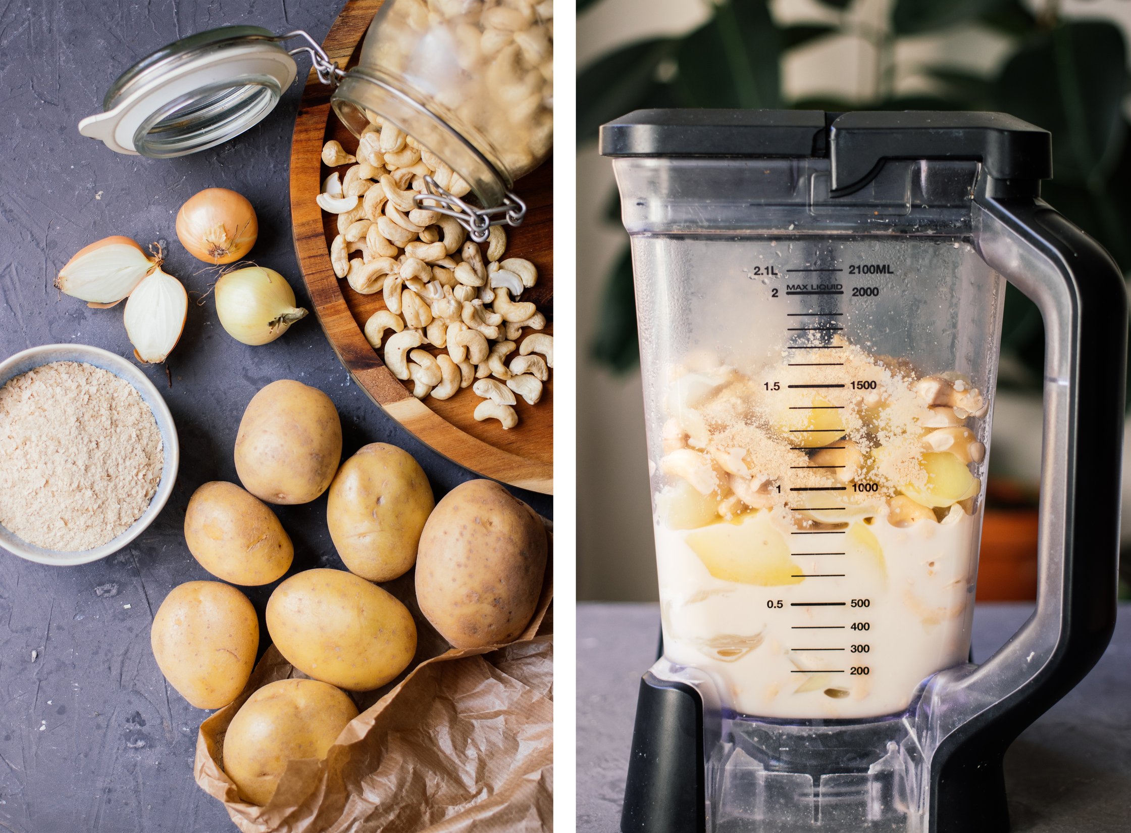 ingredients for vegan cheese fondue