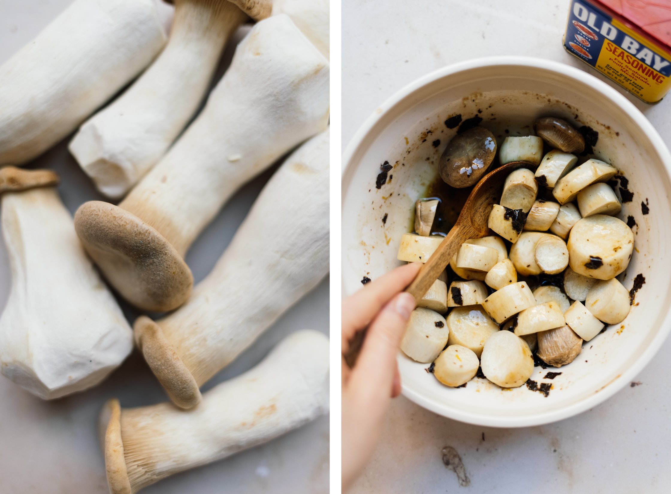 kräuterseitlinge für vegane Pilz scallops