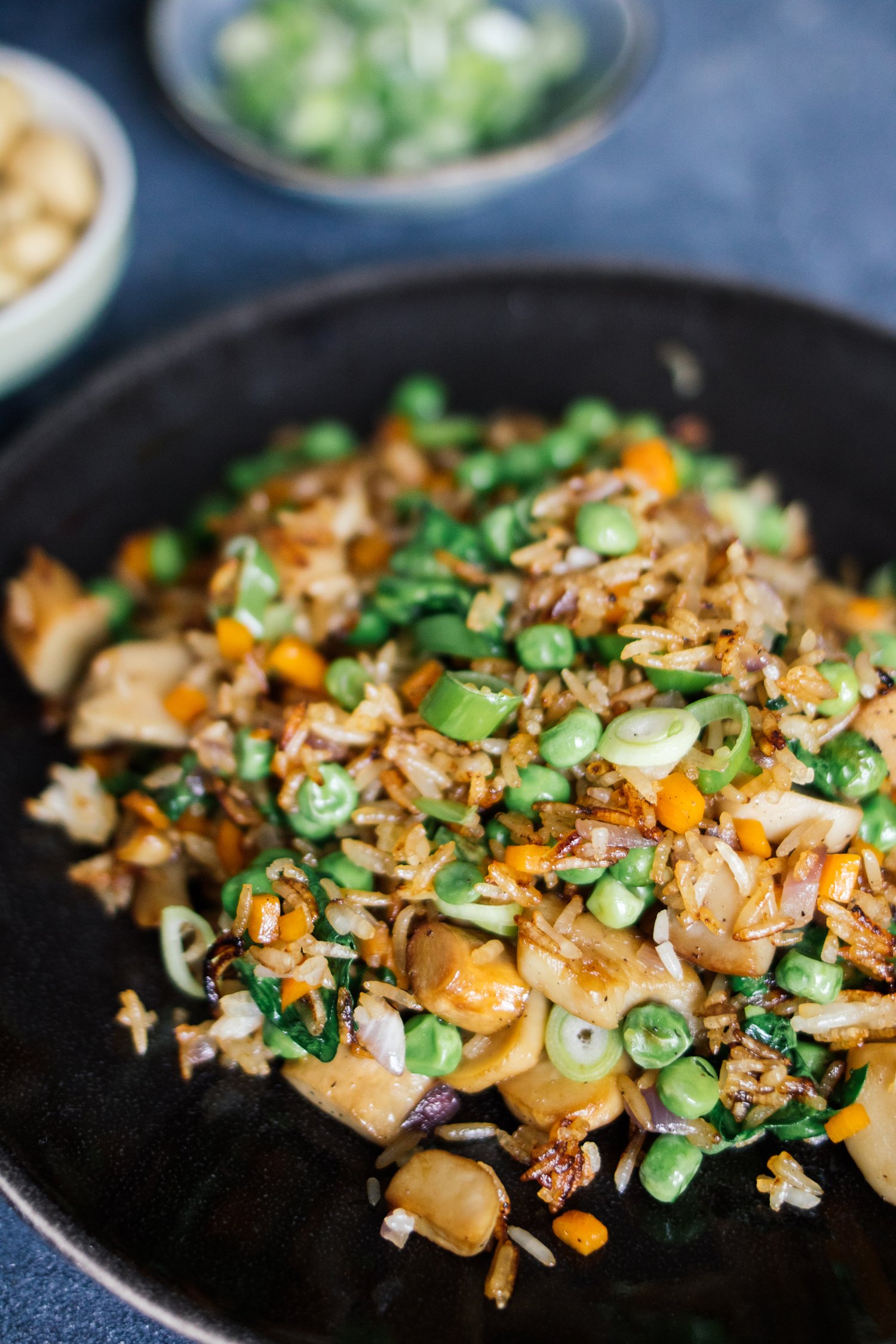 fried rice is done on a plate