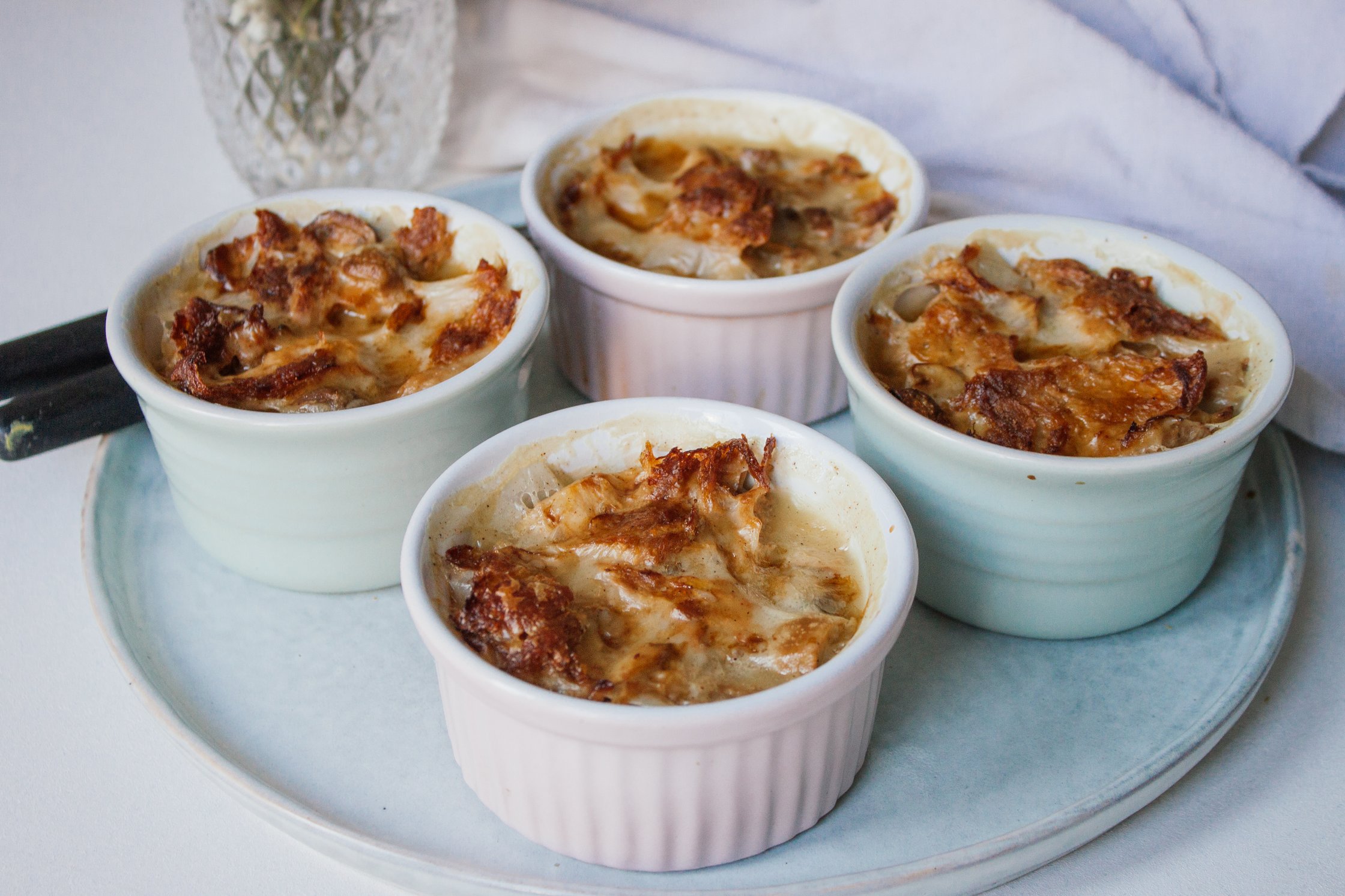 vegan ragout fin in ramekins
