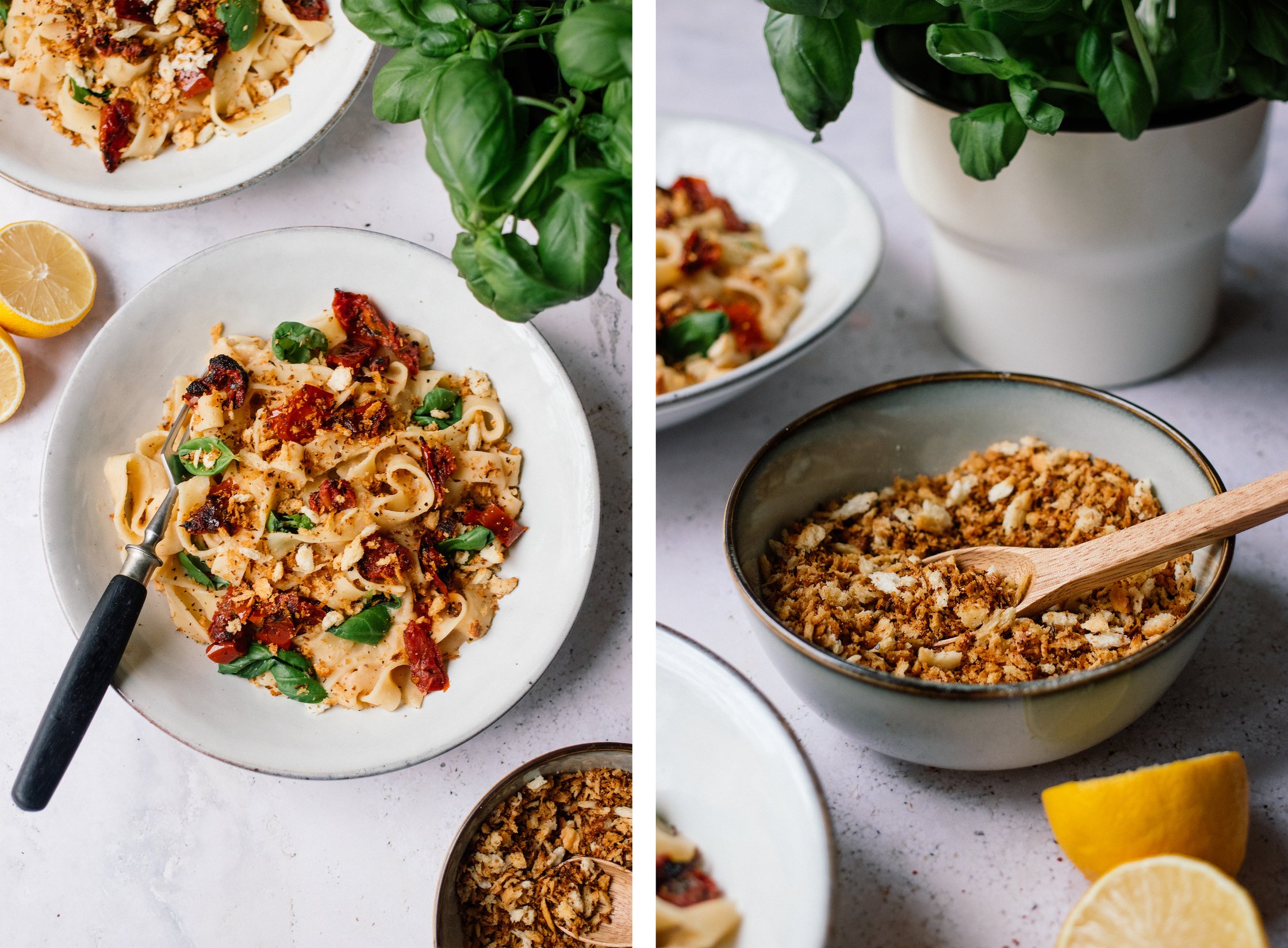crispy topping made of panko breadcrumbs