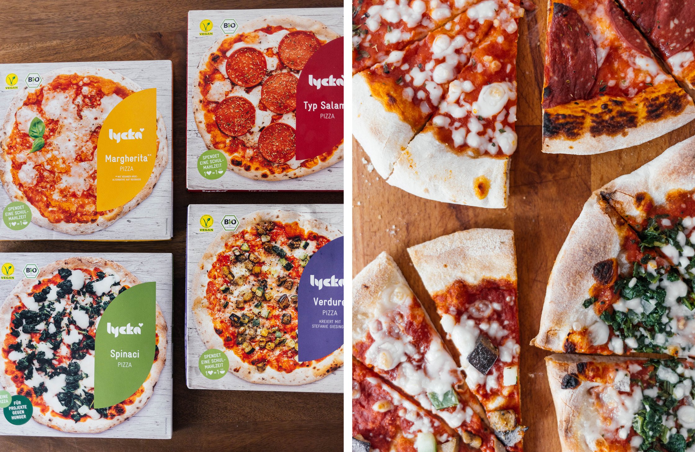 vegan frozen pizza by Lycka