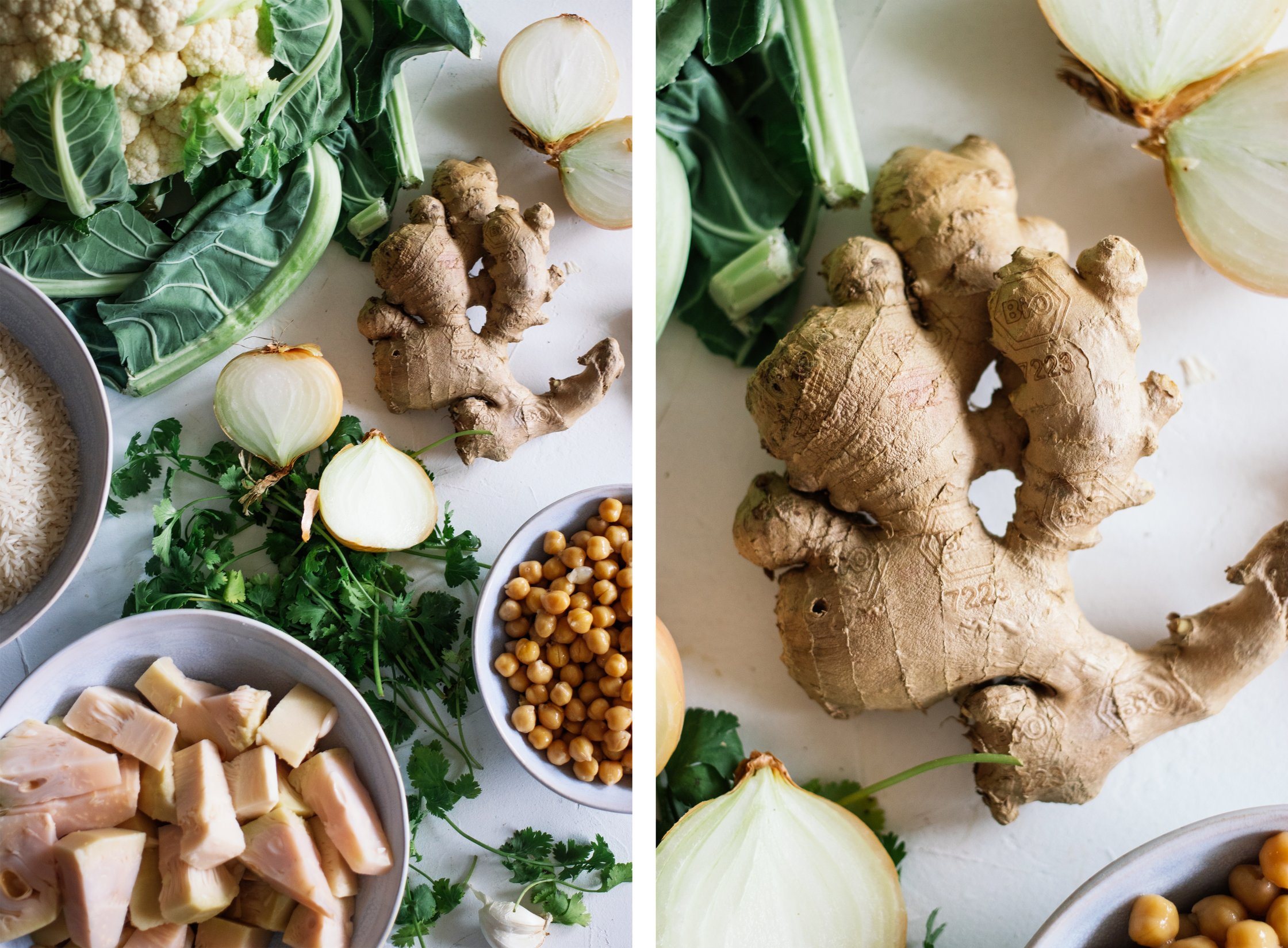 ingredients for vegan jackfruit biryani