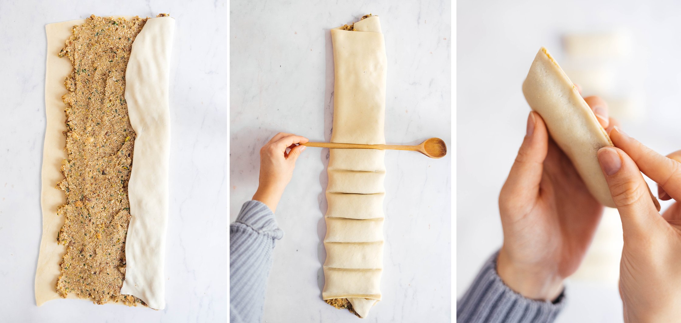 forming vegan Swabian pockets