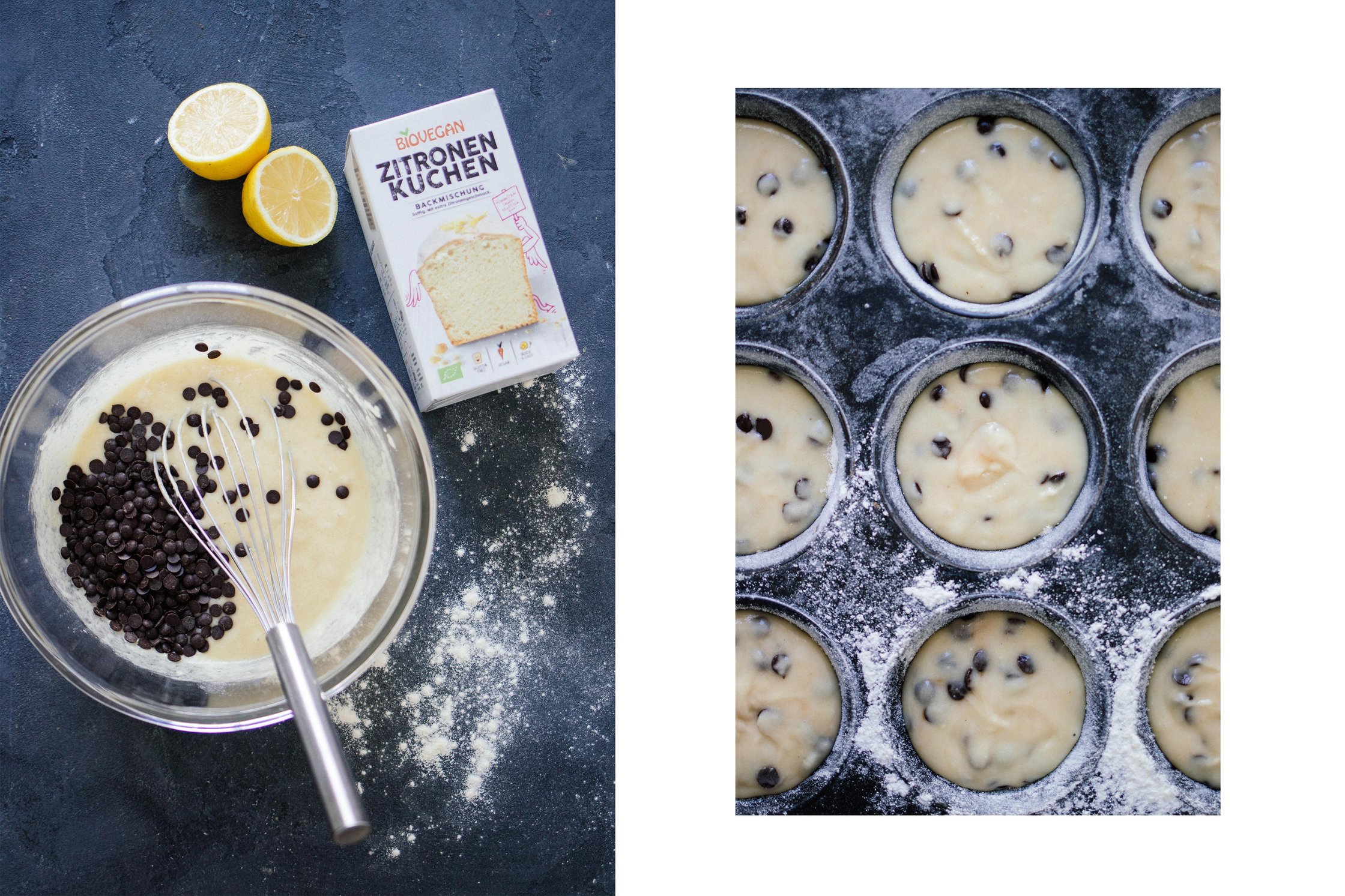 making dough for the muffins