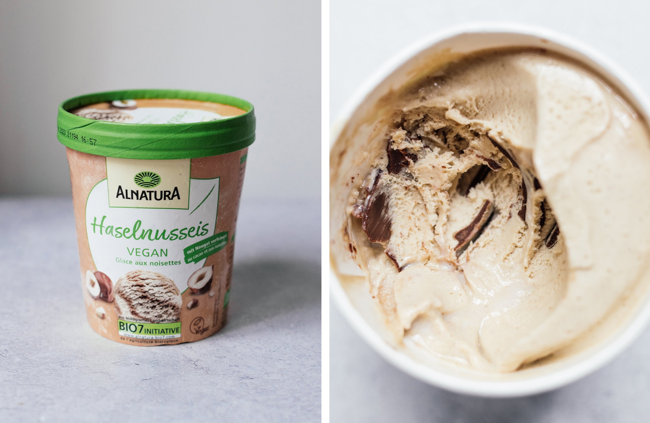veganes Haselnusseis von Alnatura