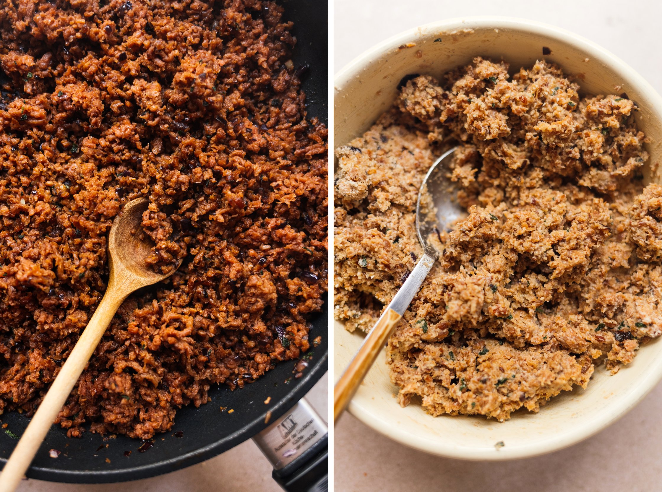 vegane hackfüllung für cannelloni zubereiten
