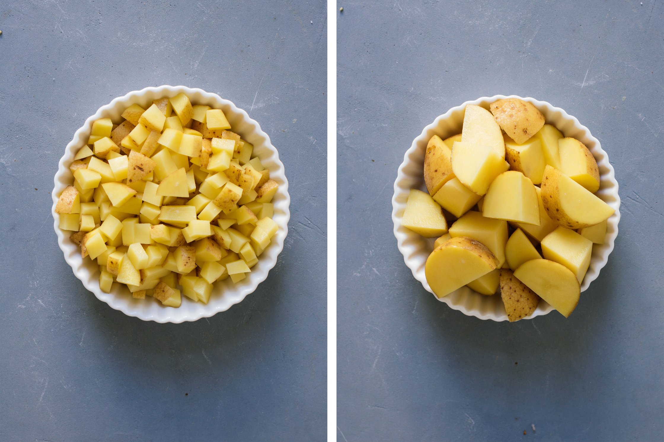 potatoes in cubes