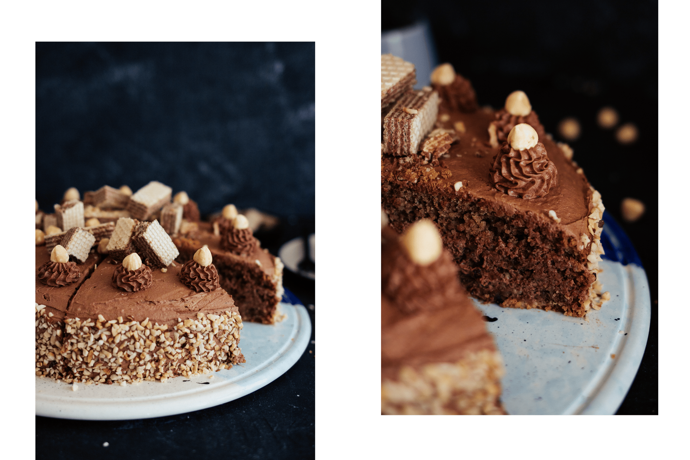 veganer Haselnuss-Nougat-Kuchen