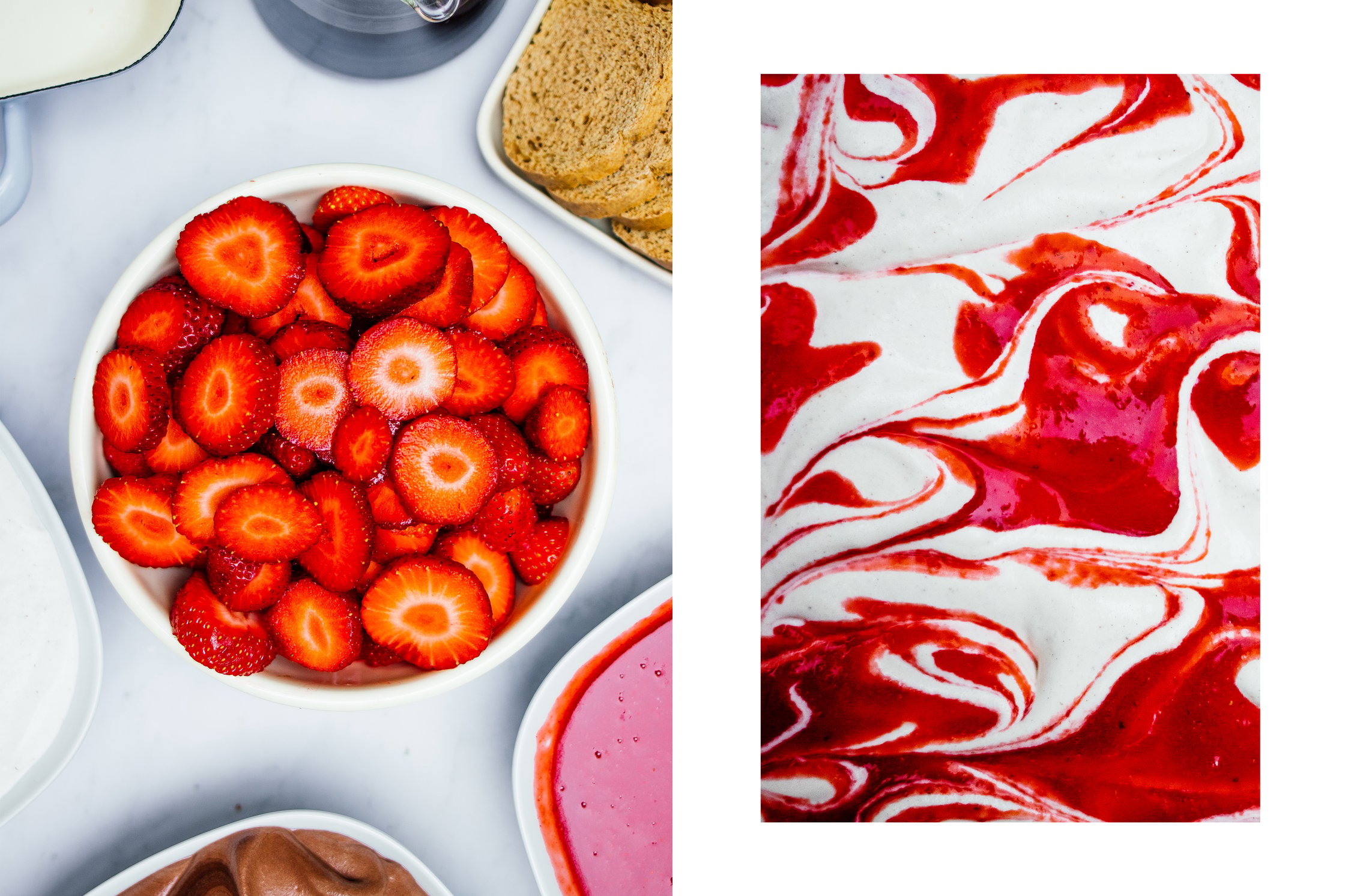 ingredients for vegan strawberry tiramisu, vegan whipped cream