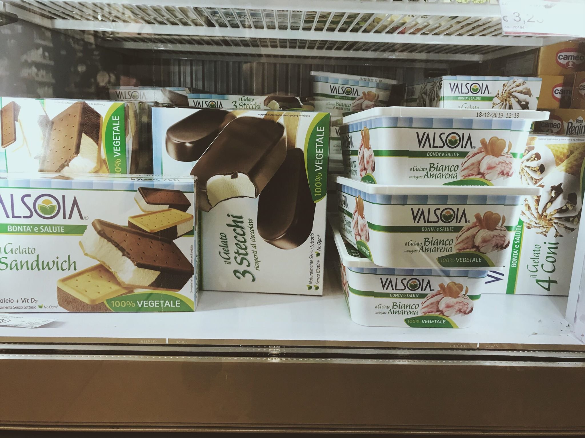 vegan ice cream from supermarket in rome